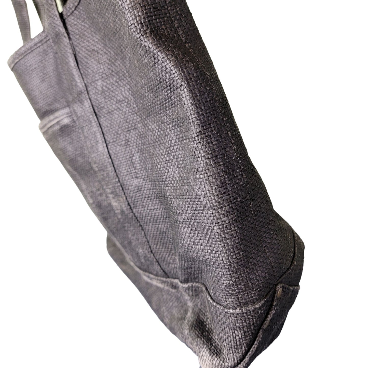 J. Crew Large Black Straw Tote Bag Purse Women Travel 2007