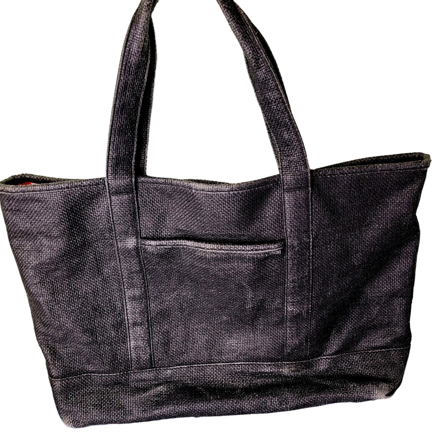 J. Crew Large Black Straw Tote Bag Purse Women Travel 2007