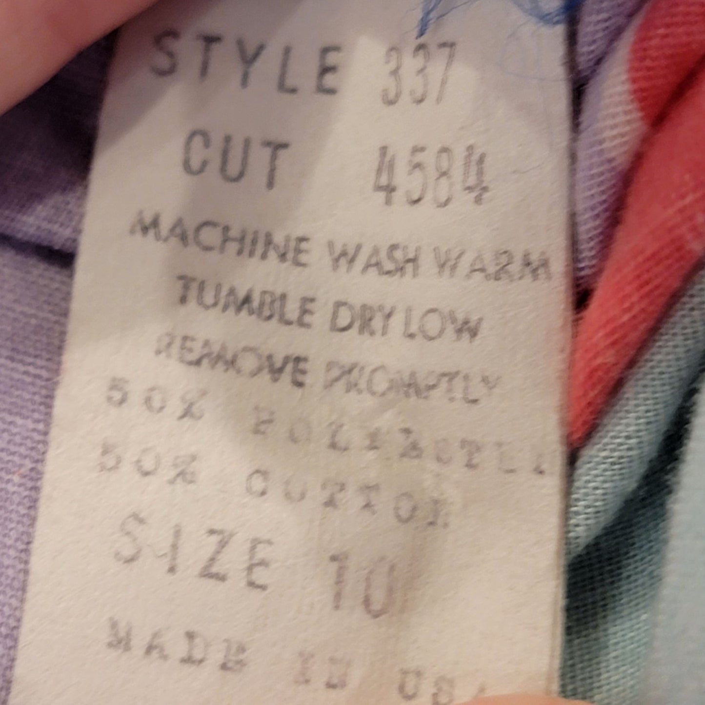 Vintage 70s Tunic Shirt Women 10 Large Pastel Stripe
