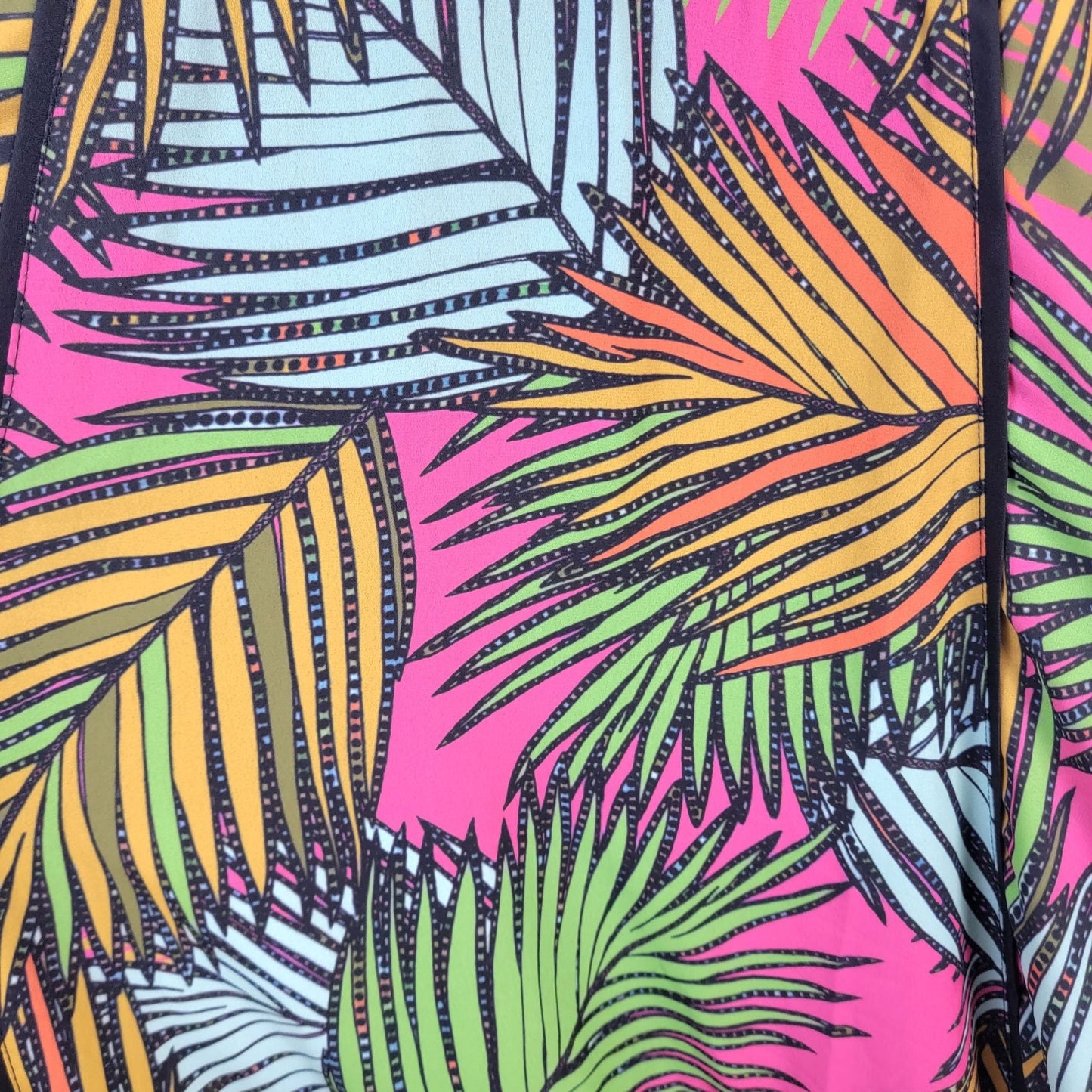Greylin Colorful Tropical Midi Dress Women Medium New Black Pink