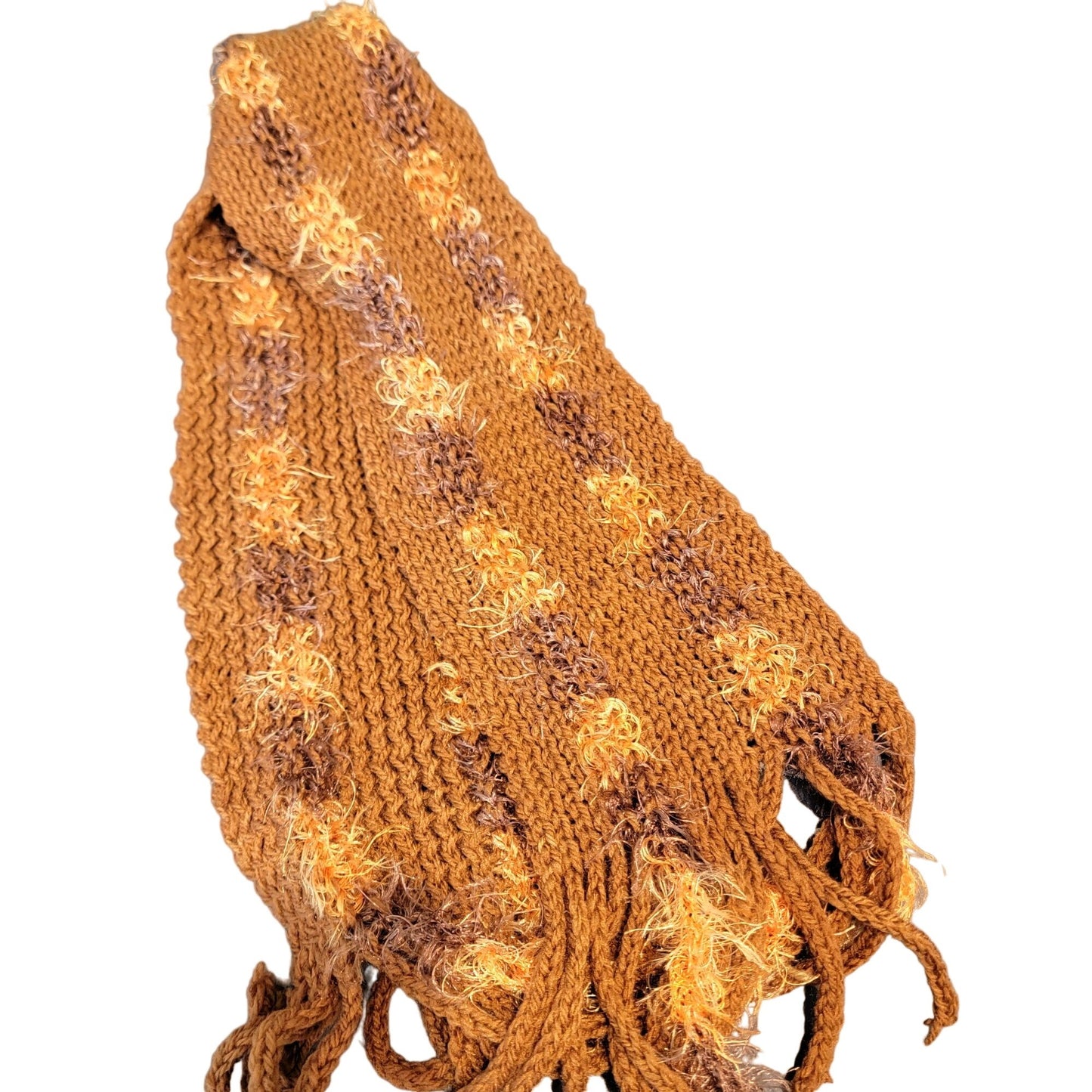 Retro Crochet Scarf Beanie Cap Set Women One Size Winter Accessories