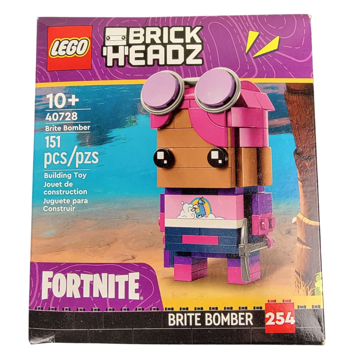 Lego Fortnite Brite Bomber 40728 Brick Headz Pink Building Set Toy New In Box