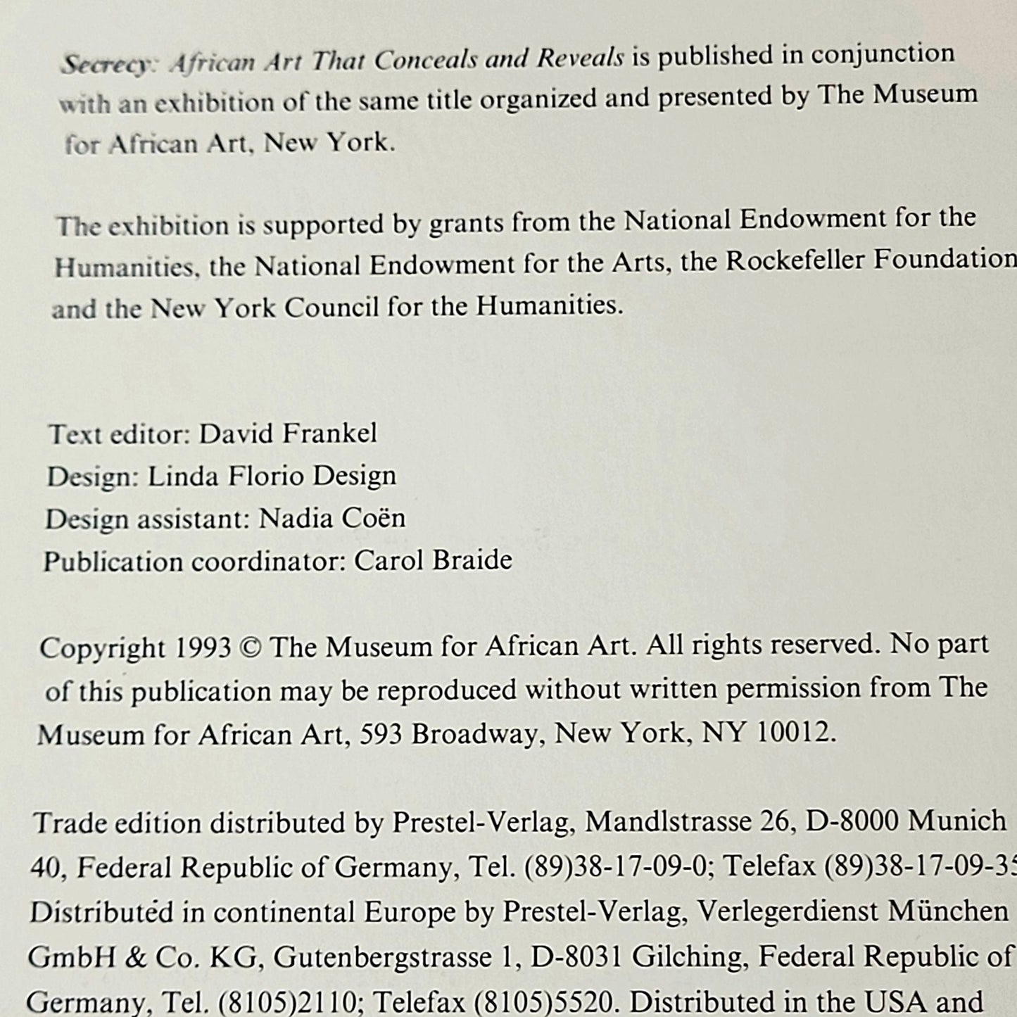 Vintage 1993 Hardcover Coffee Table Book Secrecy African Art That Conceals Reveals Museum Exhibition Mary Nooter