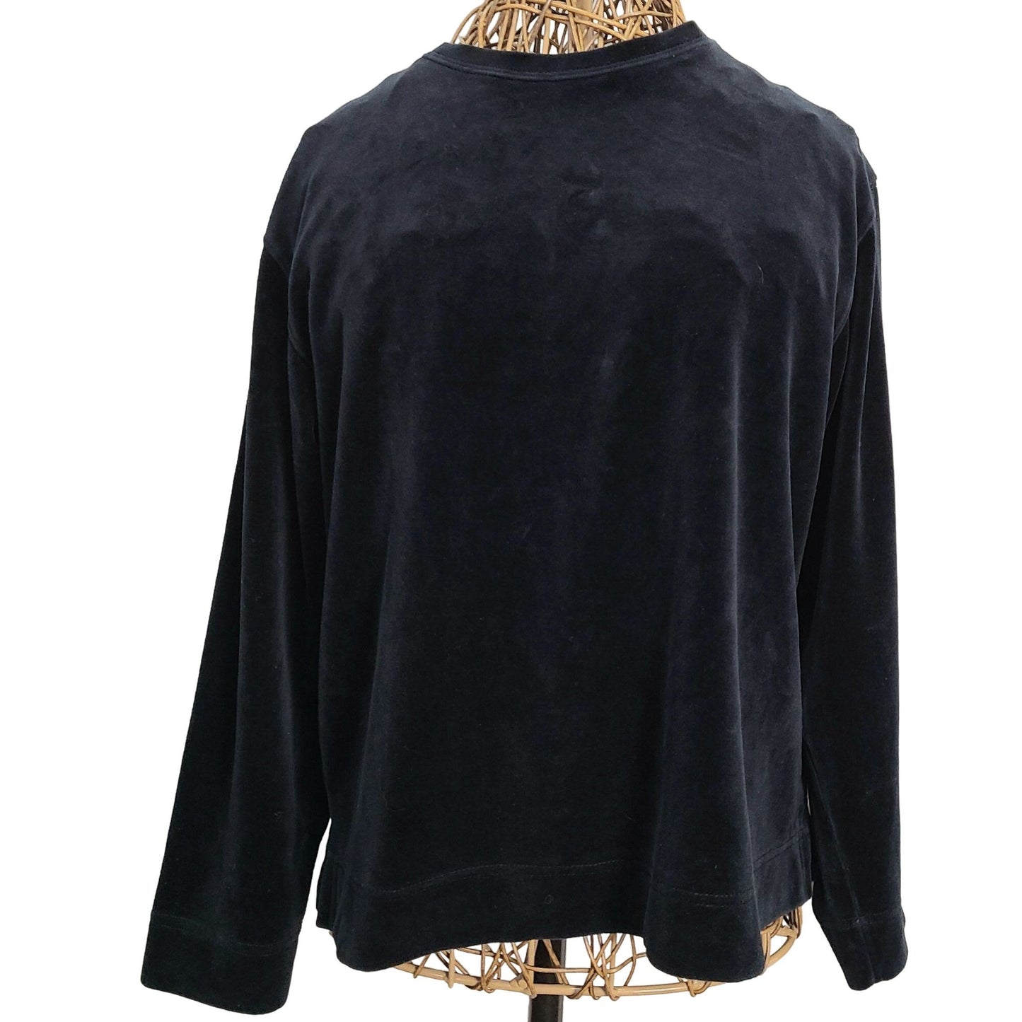 Nordstrom Vintage 90s Black Velvet Sweater Women Small