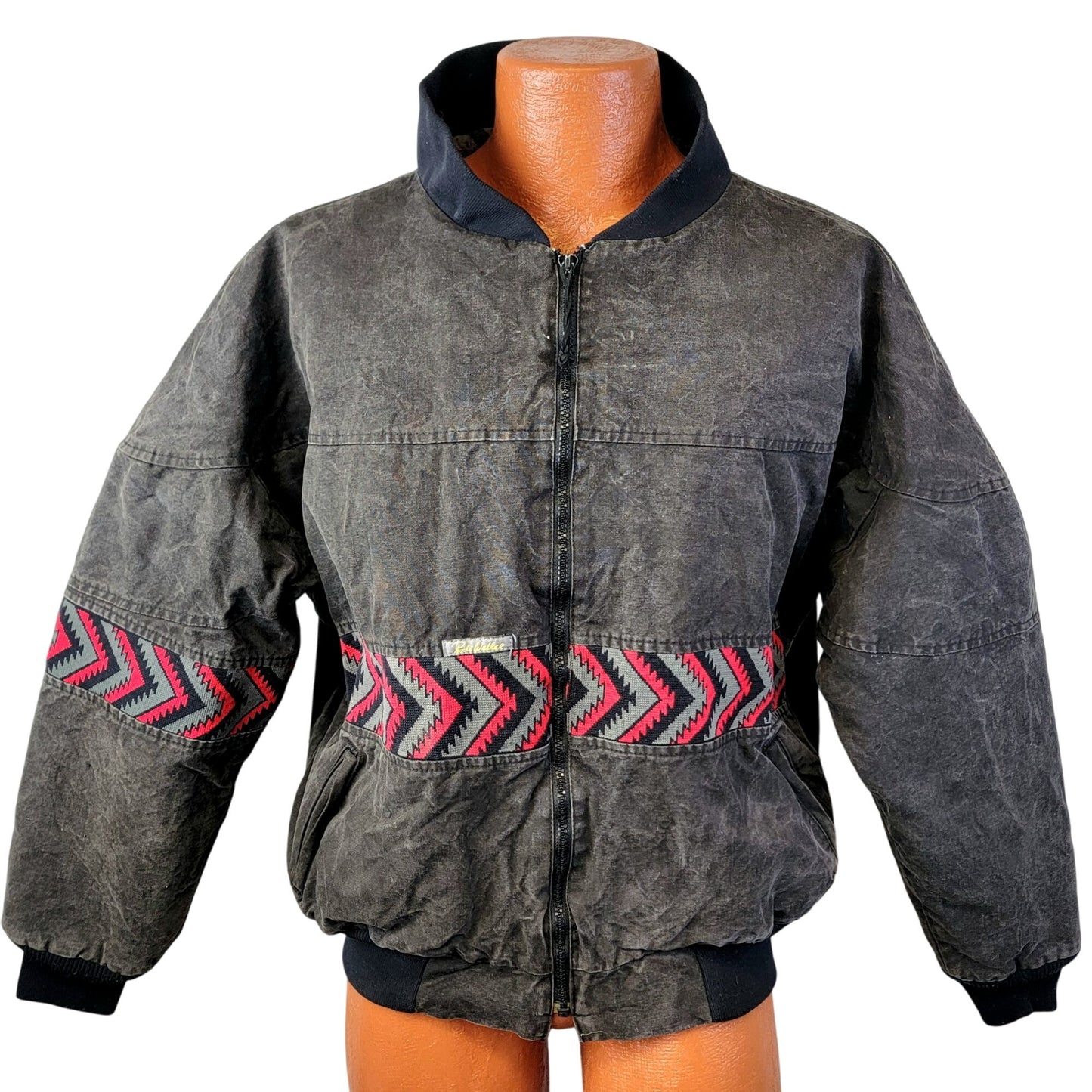 Rode Walker Vintage 90s Blanket Lined Western Jacket Men XL Red Black Outdoors Aztec