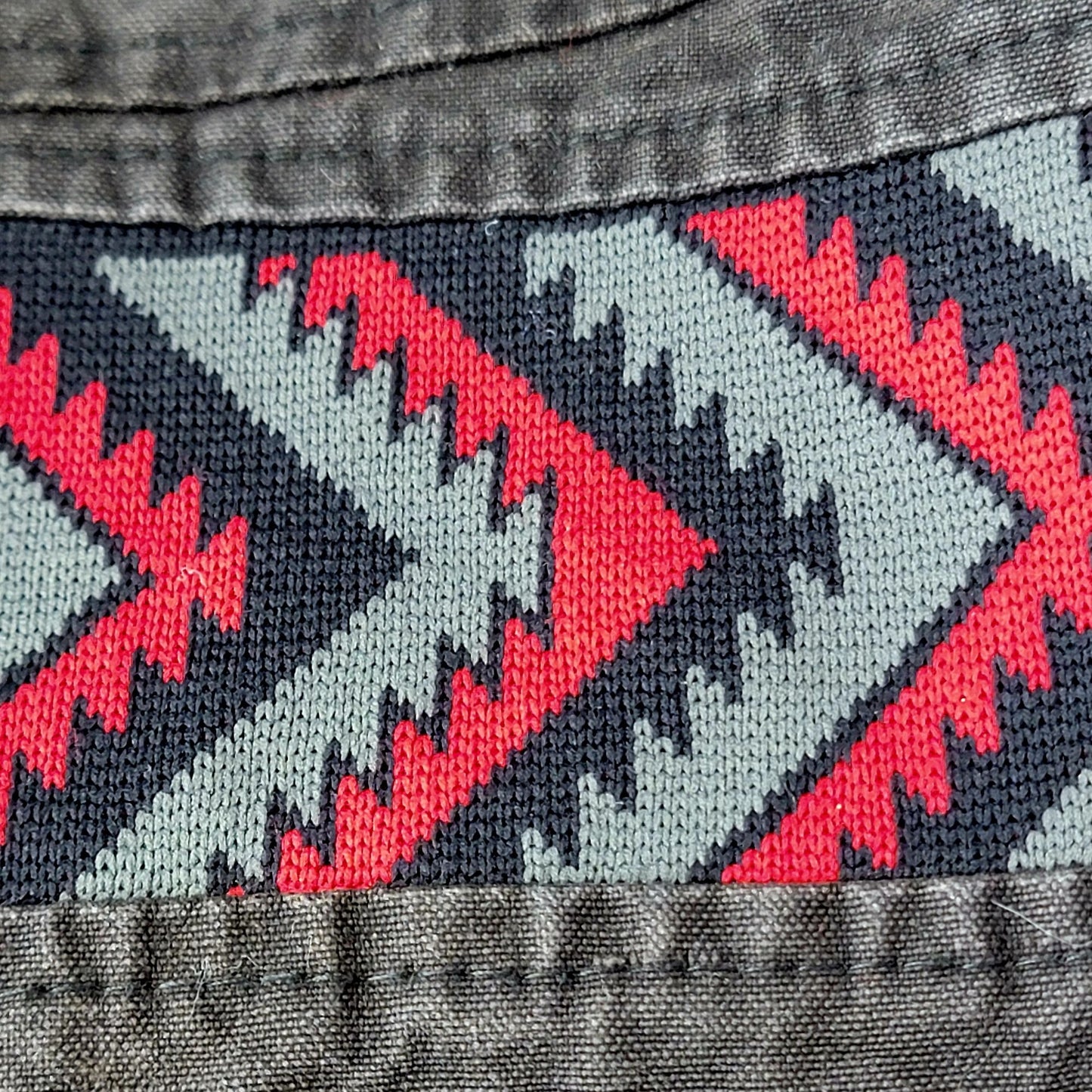 Rode Walker Vintage 90s Blanket Lined Western Jacket Men XL Red Black Outdoors Aztec