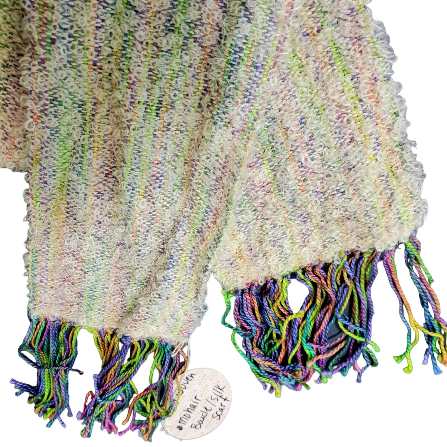 Mohair Boucle Silk Scarf Women Winter Accessories Colorful