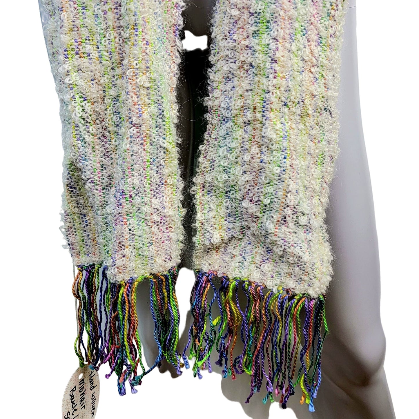 Mohair Boucle Silk Scarf Women Winter Accessories Colorful