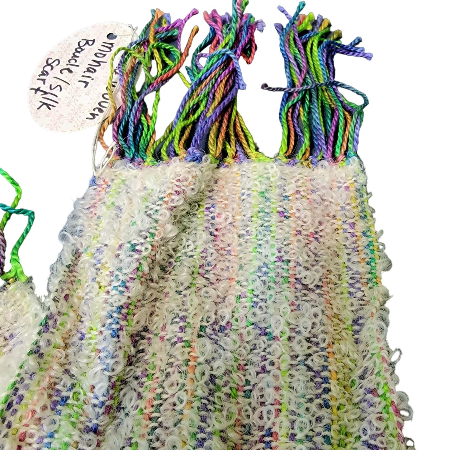 Mohair Boucle Silk Scarf Women Winter Accessories Colorful