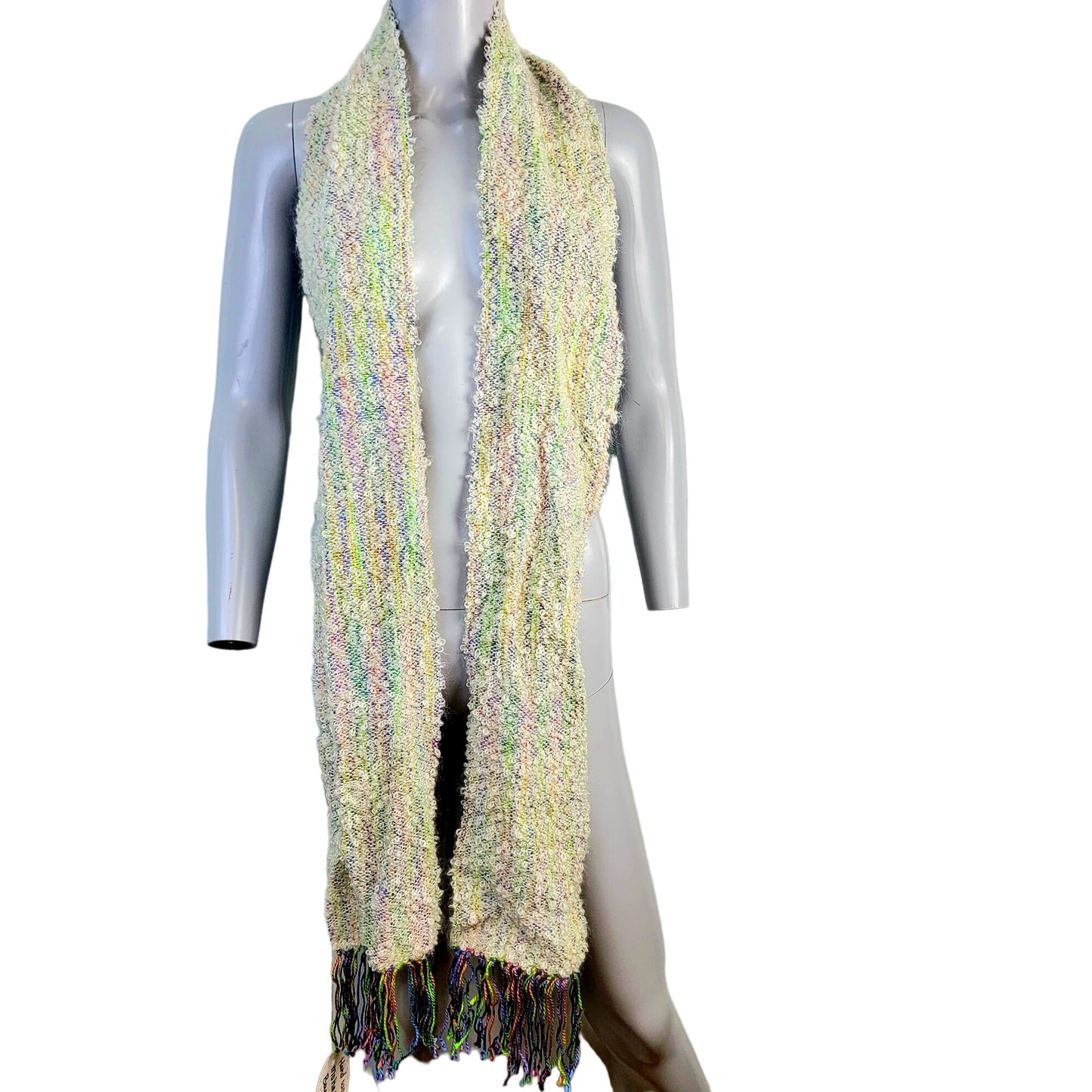 Mohair Boucle Silk Scarf Women Winter Accessories Colorful
