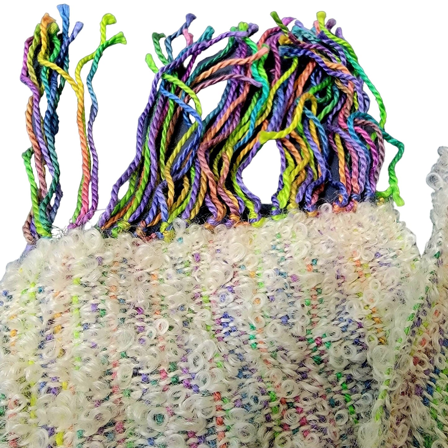 Mohair Boucle Silk Scarf Women Winter Accessories Colorful