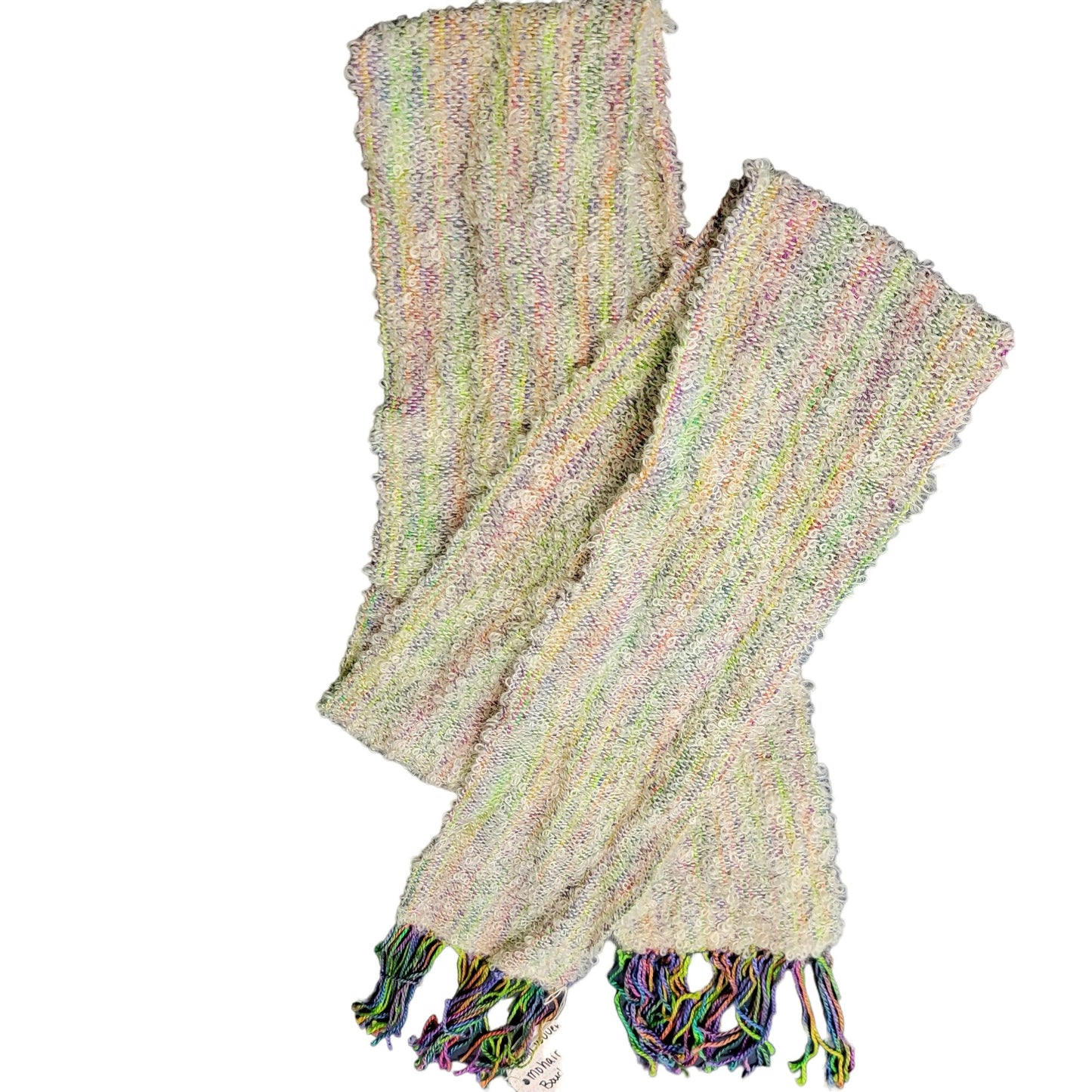 Mohair Boucle Silk Scarf Women Winter Accessories Colorful