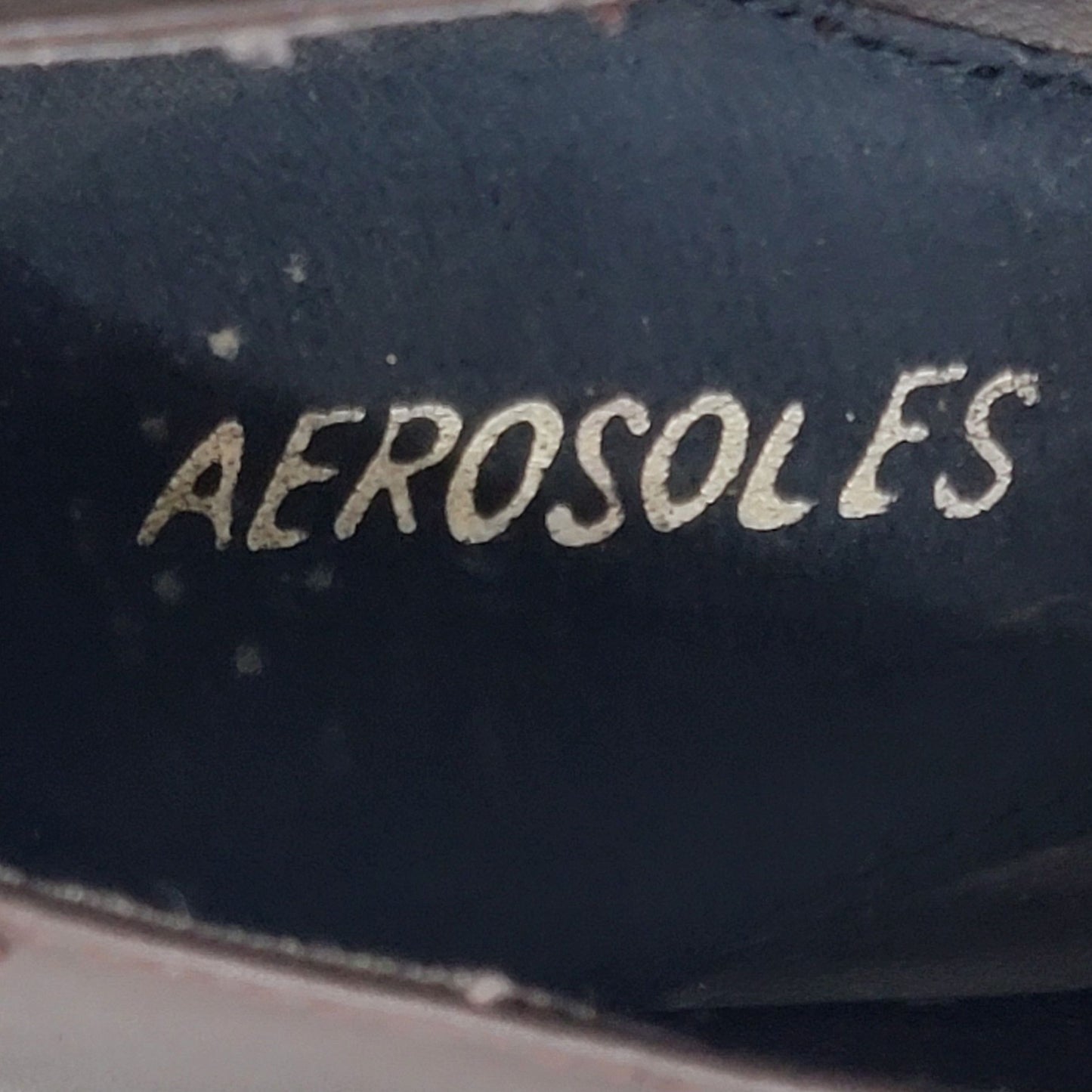 Aerosoles Leather Block Heels Women 8.5 Brown Shoes