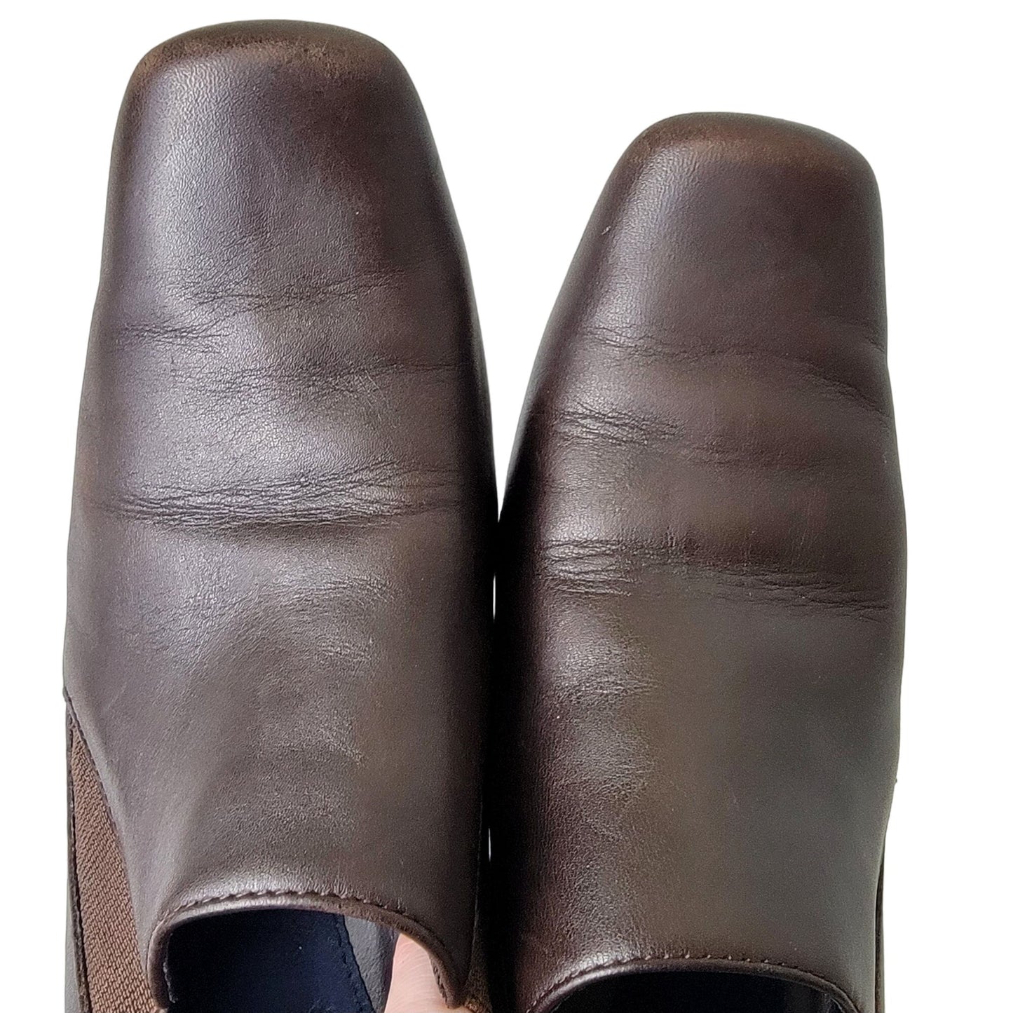 Aerosoles Leather Block Heels Women 8.5 Brown Shoes