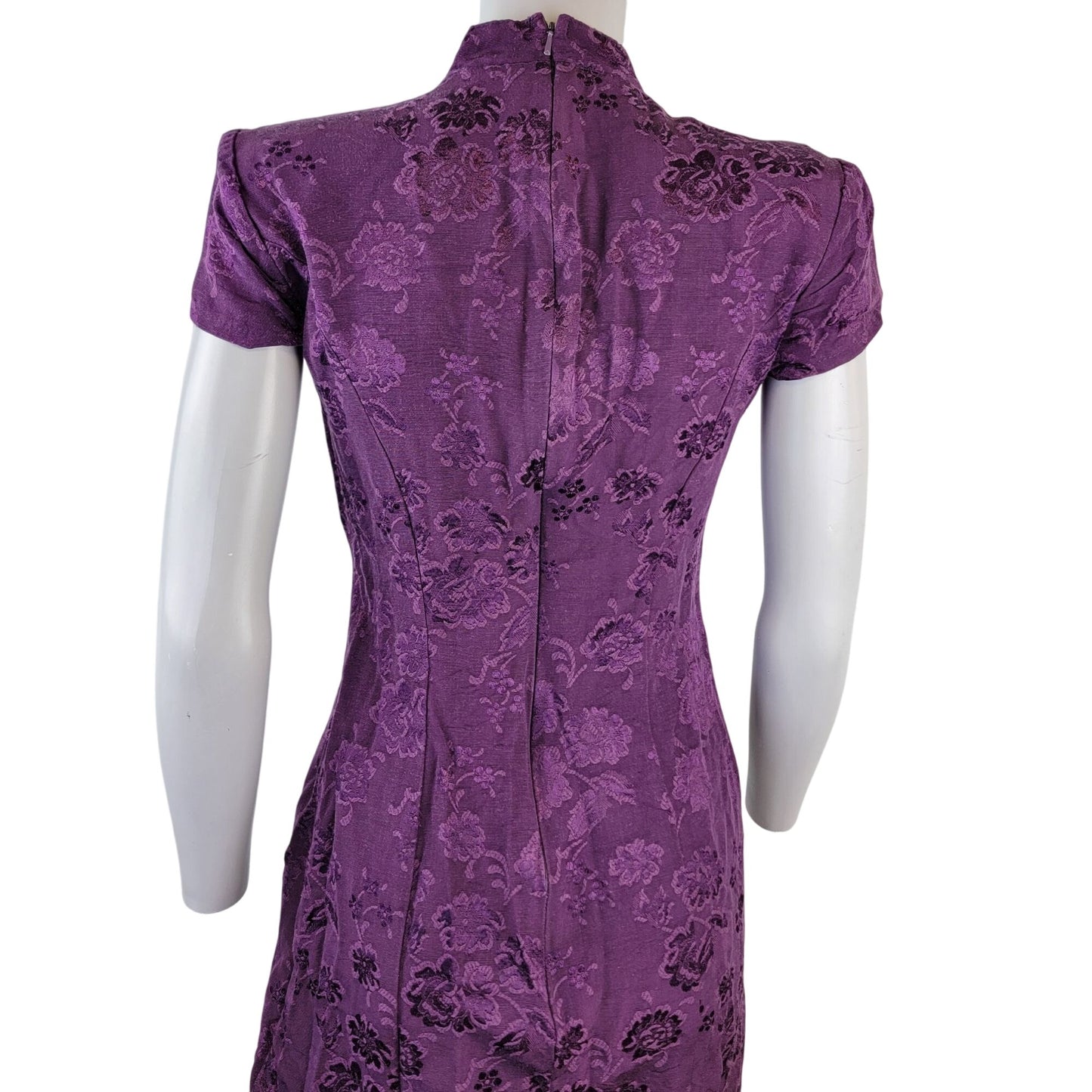 Rampage Vintage 90s Y2k Asian Midi Dress Women 5 Small Purple Floral Formal Fall