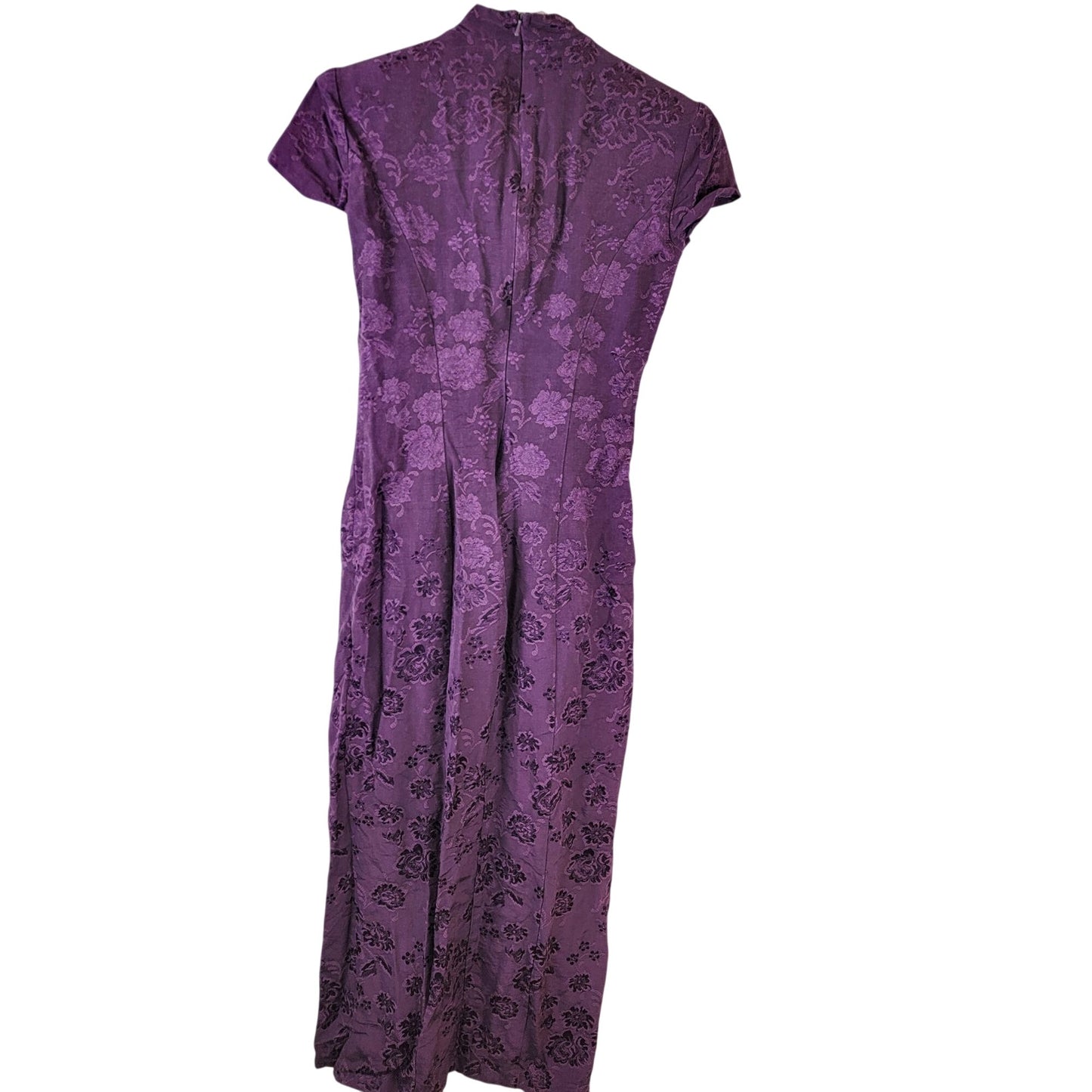 Rampage Vintage 90s Y2k Asian Midi Dress Women 5 Small Purple Floral Formal Fall
