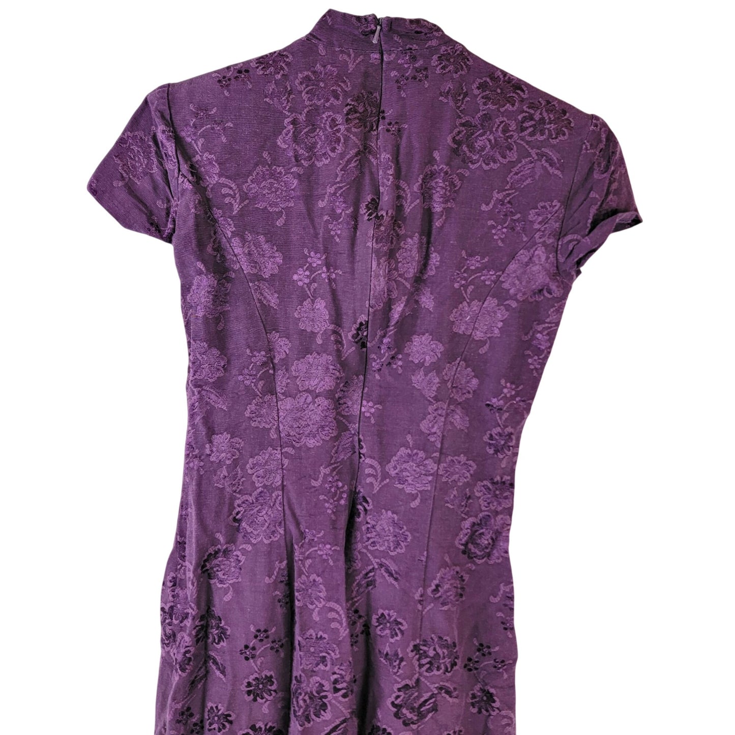 Rampage Vintage 90s Y2k Asian Midi Dress Women 5 Small Purple Floral Formal Fall