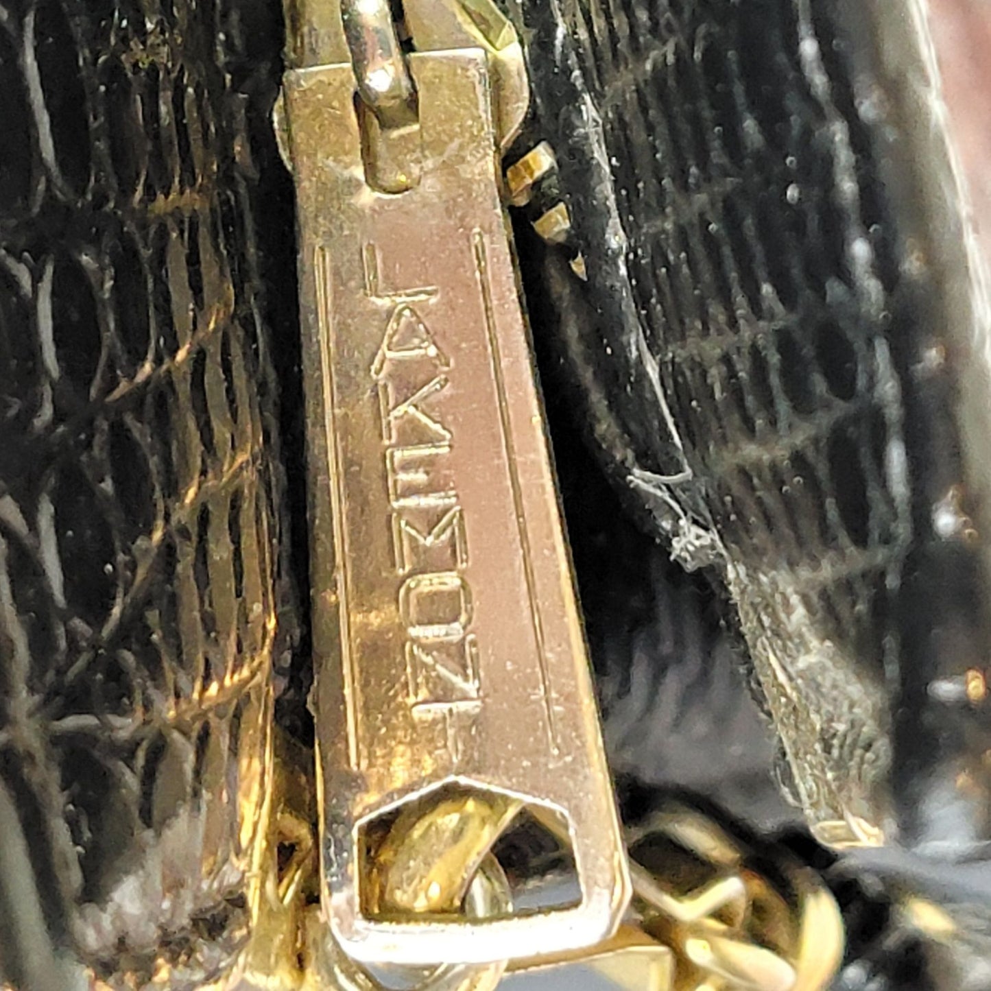 Vintage 80s Leather Satchel Bag Handle Large Purse Black Red Snake