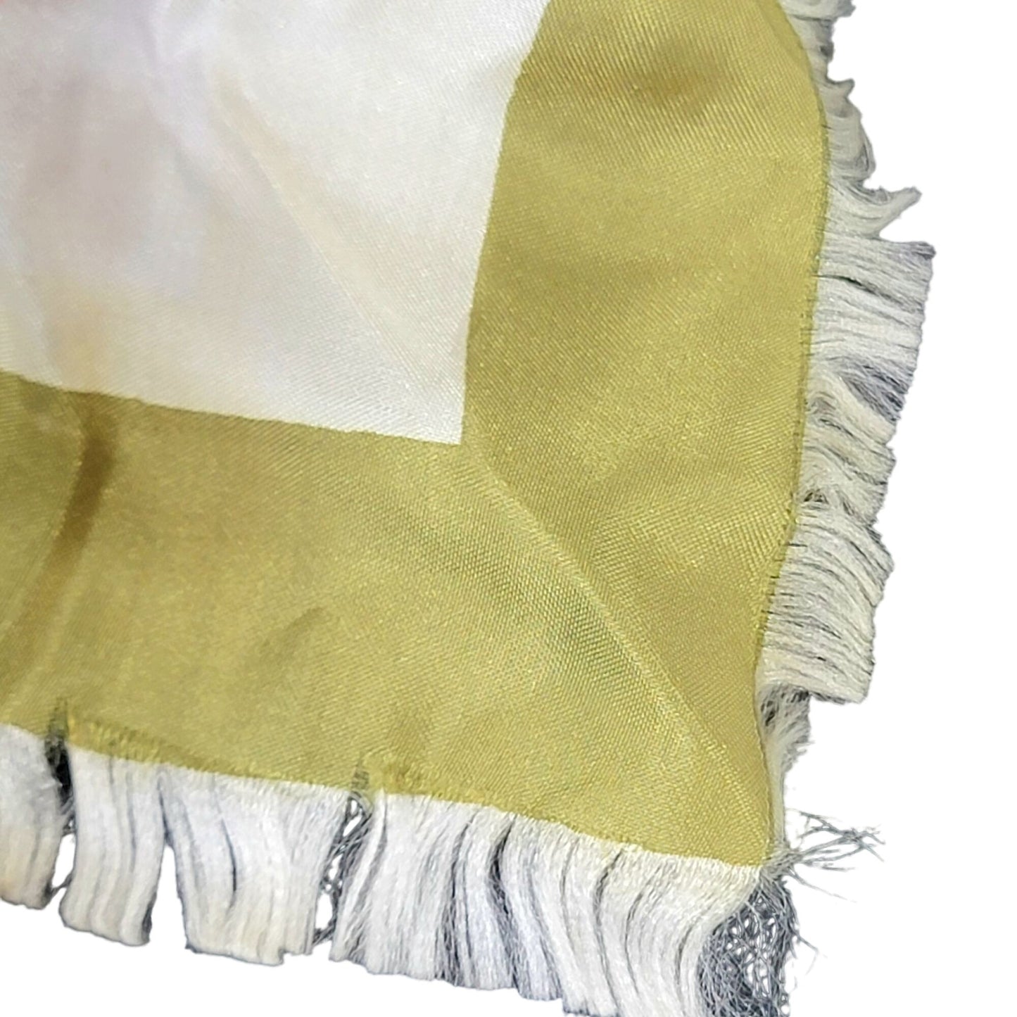 Vintage 70s Floral Scarf Women Accessories Green Beige Fall Leaves