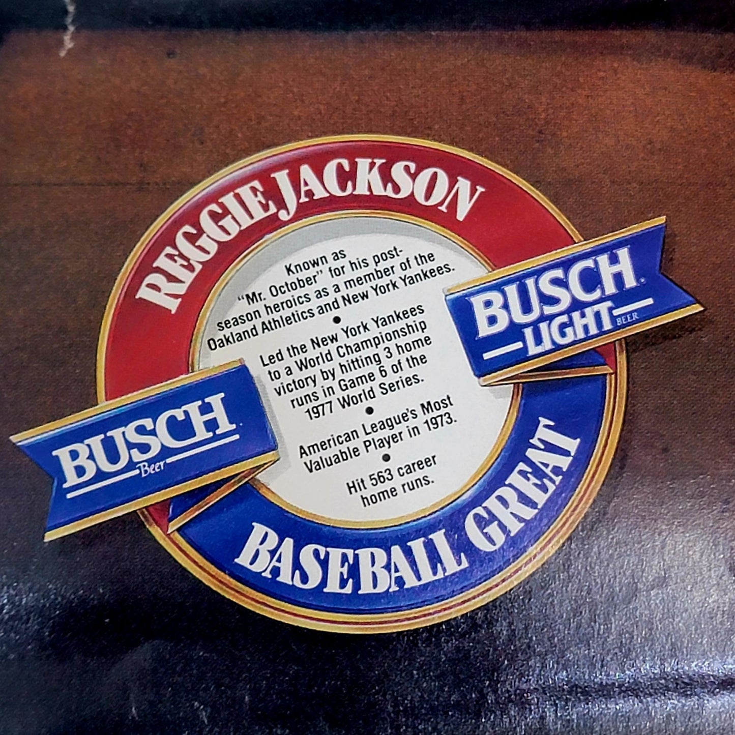 1991 Reggie Jackson Wall Poster Vintage 90s Anheuser Busch Baseball