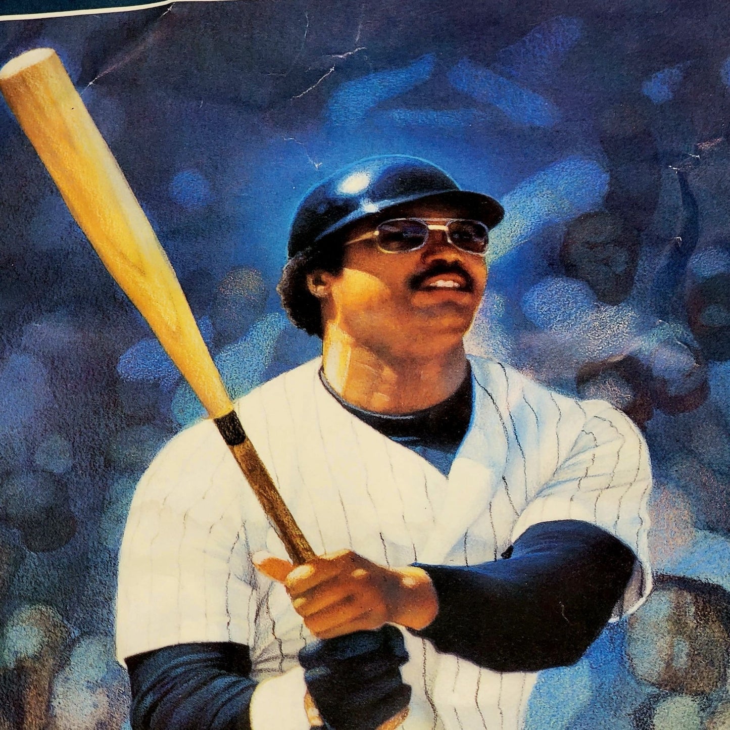 1991 Reggie Jackson Wall Poster Vintage 90s Anheuser Busch Baseball