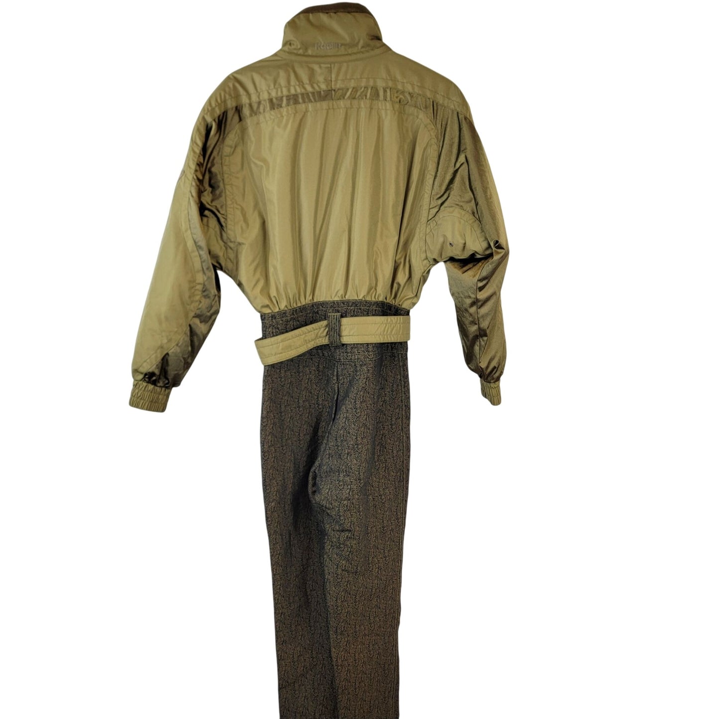 Kaelin Vintage 90s Ski Snow Suit Women Size 6 Small Olive Green Brown One Piece
