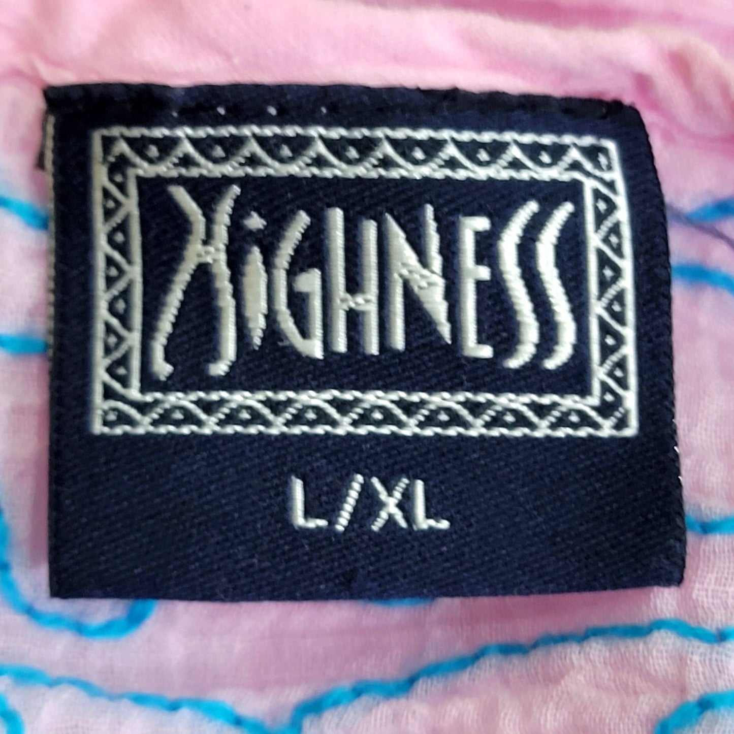 Bohemian Embroidered Tunic Shirt Women XL Pink Blue