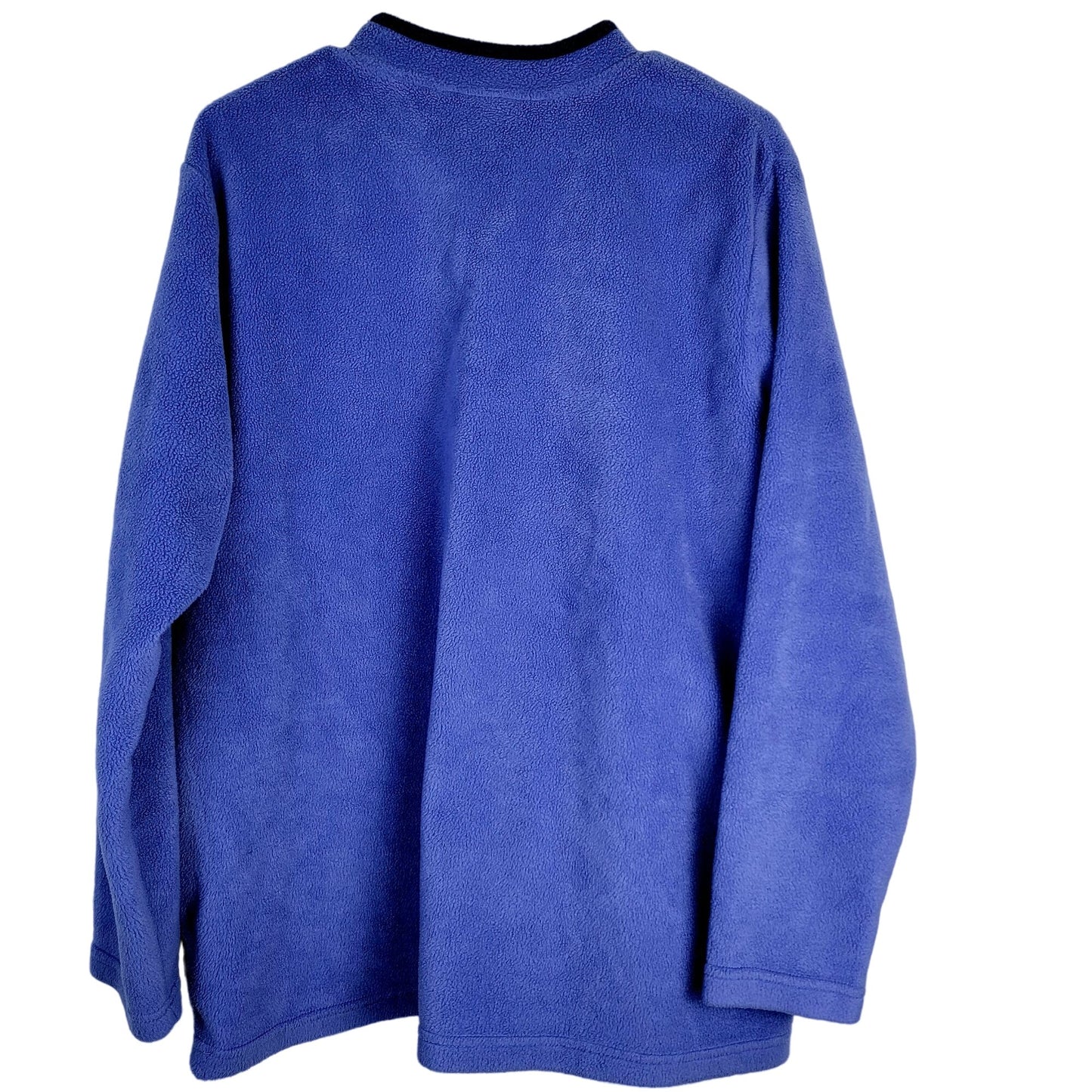 Vintage Fleece Snowman Sweatshirt Women XL Blue Red Sweater Winter Holiday