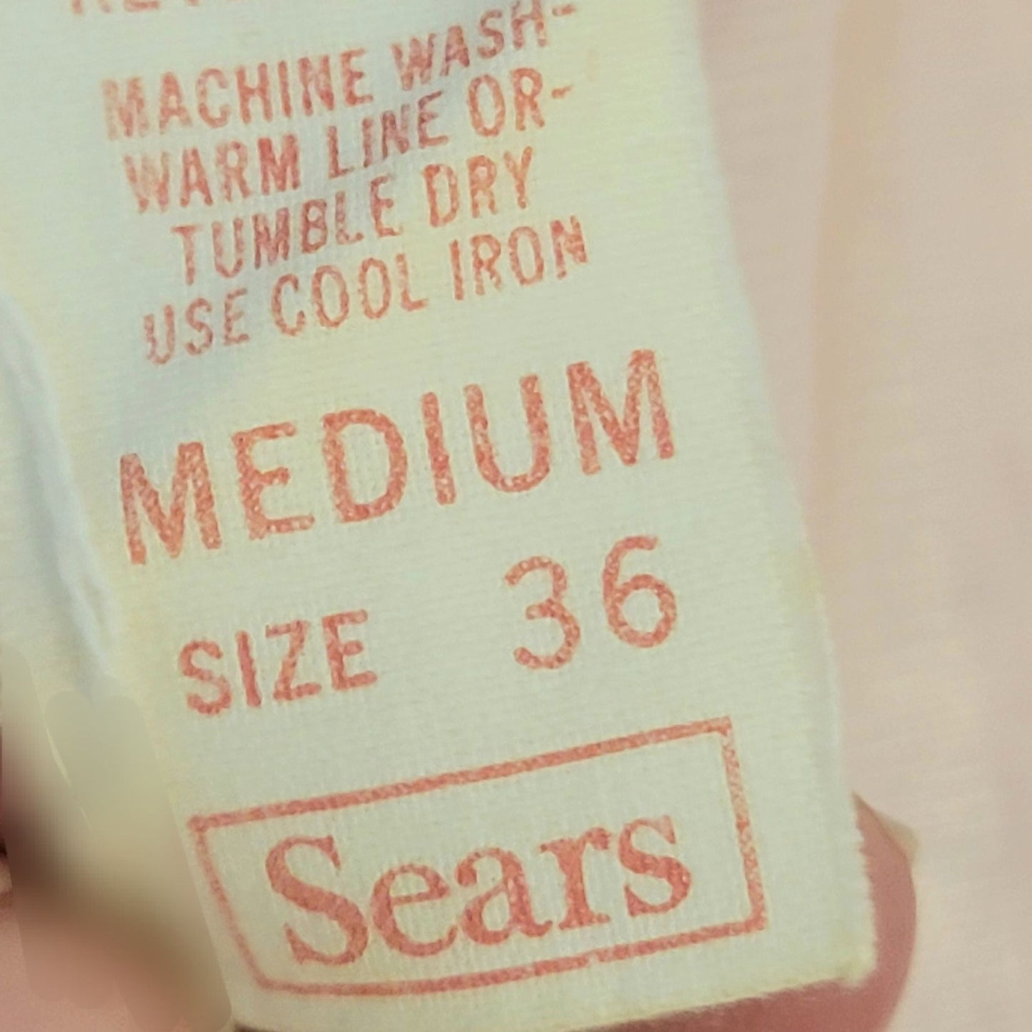 Sears Vintage 70s Nylon Blouse Women Medium Pink Gold