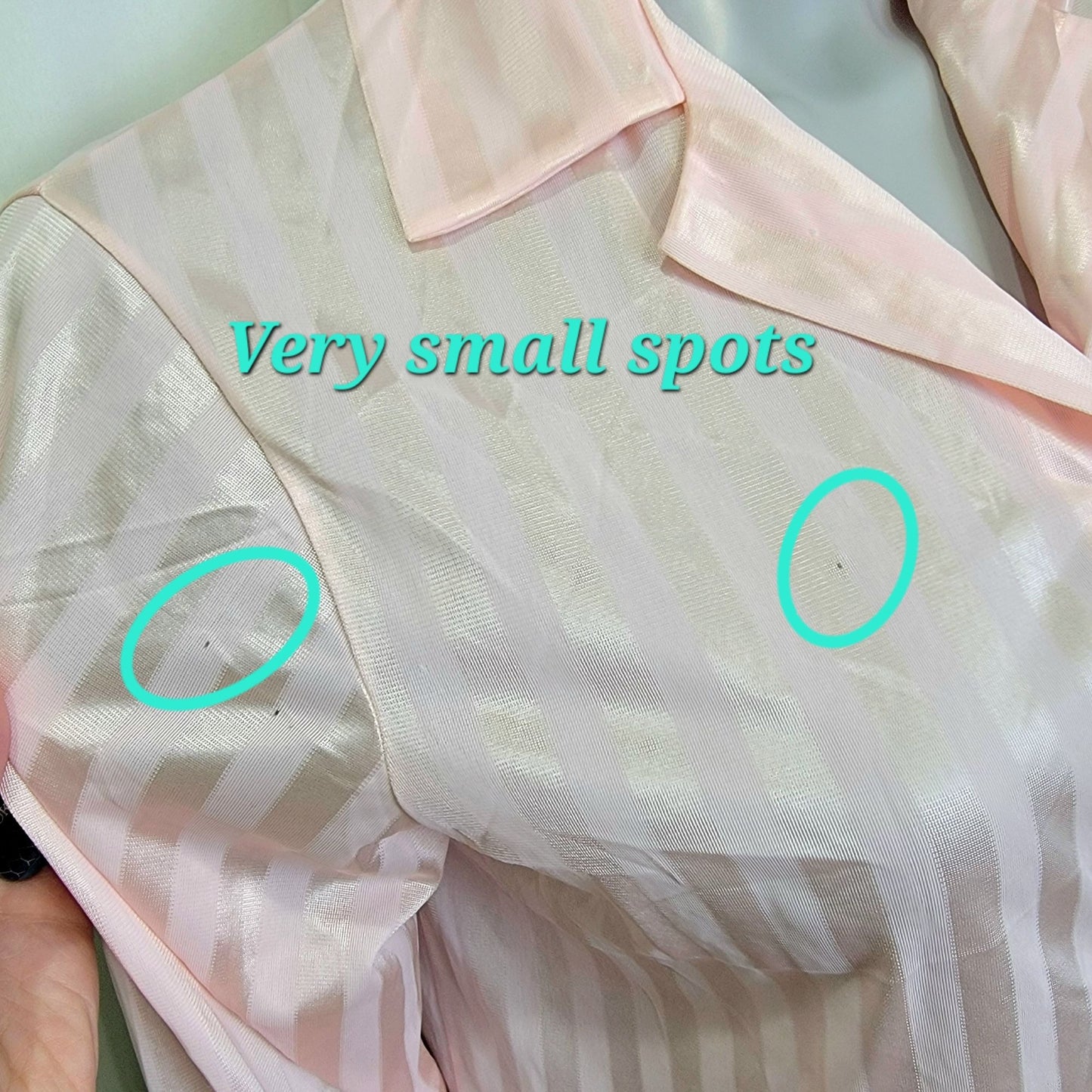 Sears Vintage 70s Nylon Blouse Women Medium Pink Gold