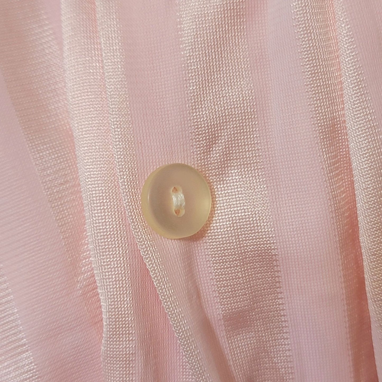 Sears Vintage 70s Nylon Blouse Women Medium Pink Gold