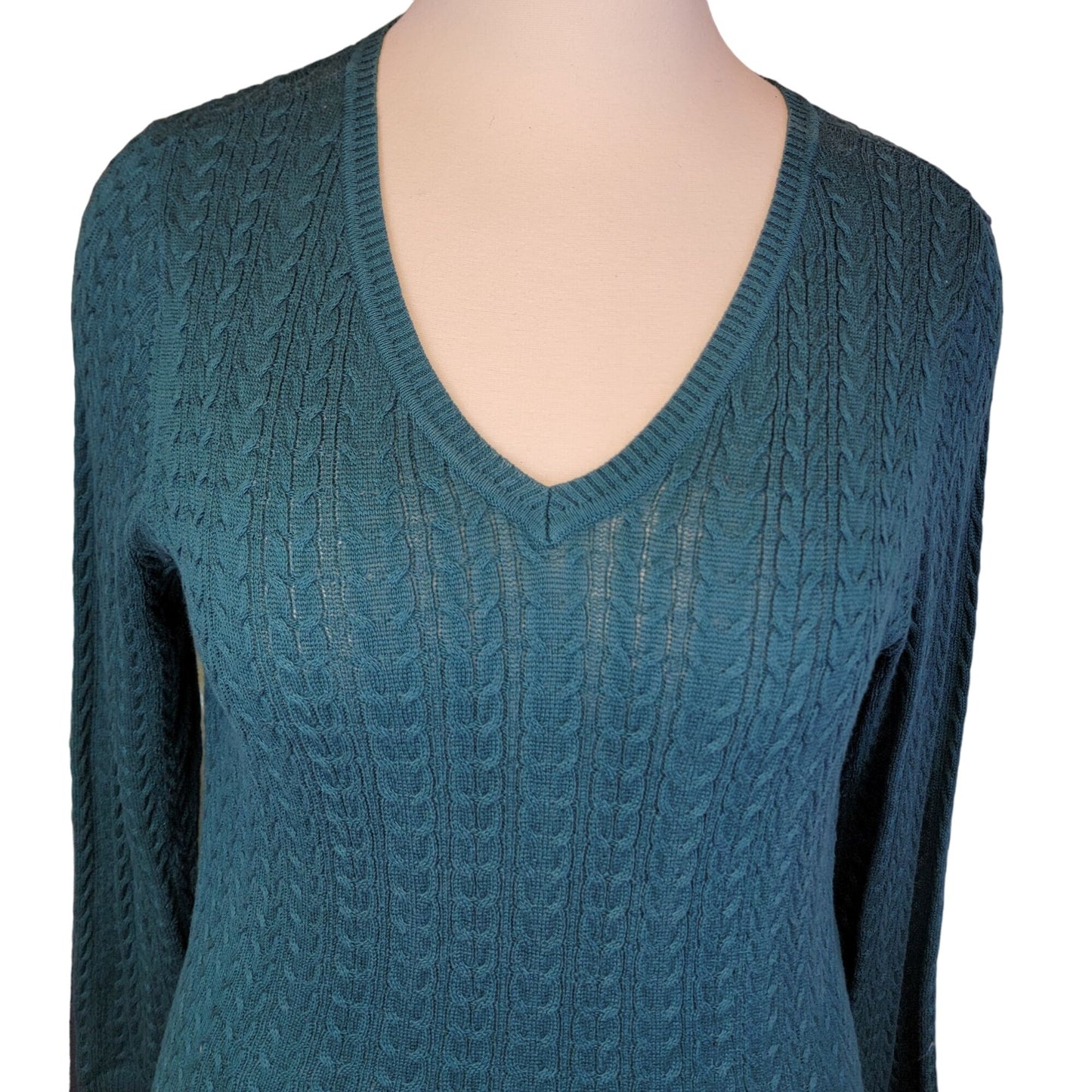 Green Vintage Y2K Cable Knit Sweater Women Plus 1X