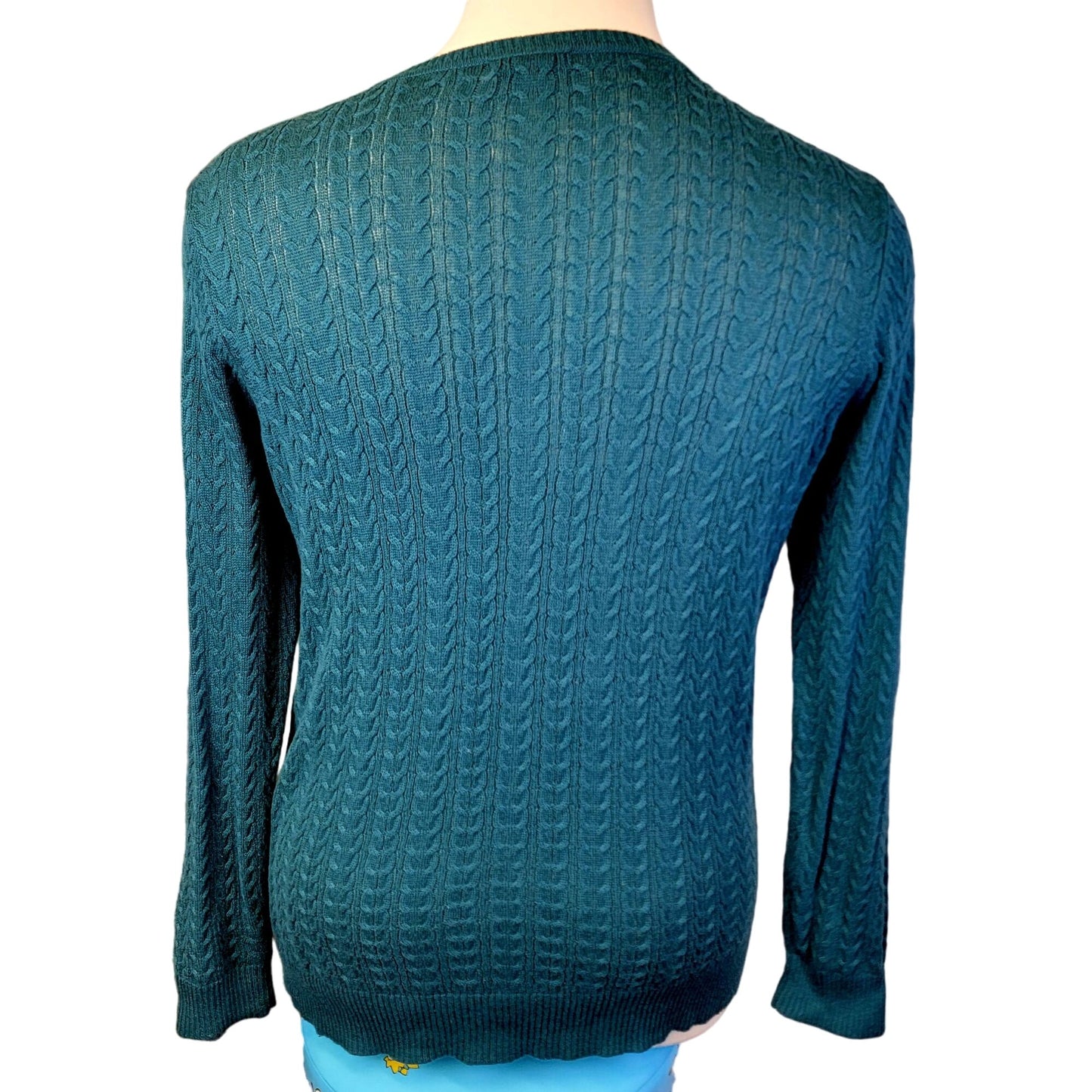 Green Vintage Y2K Cable Knit Sweater Women Plus 1X