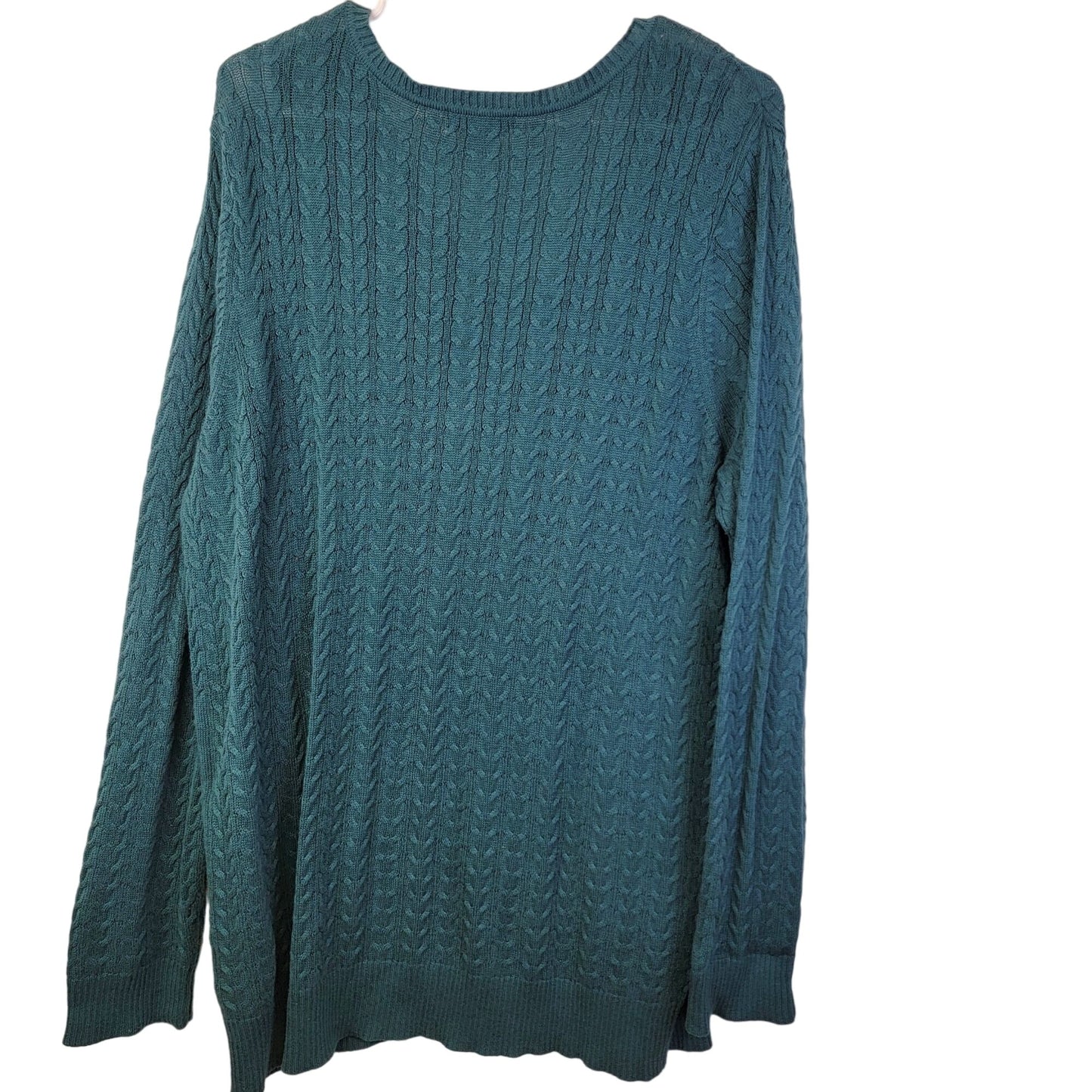 Green Vintage Y2K Cable Knit Sweater Women Plus 1X
