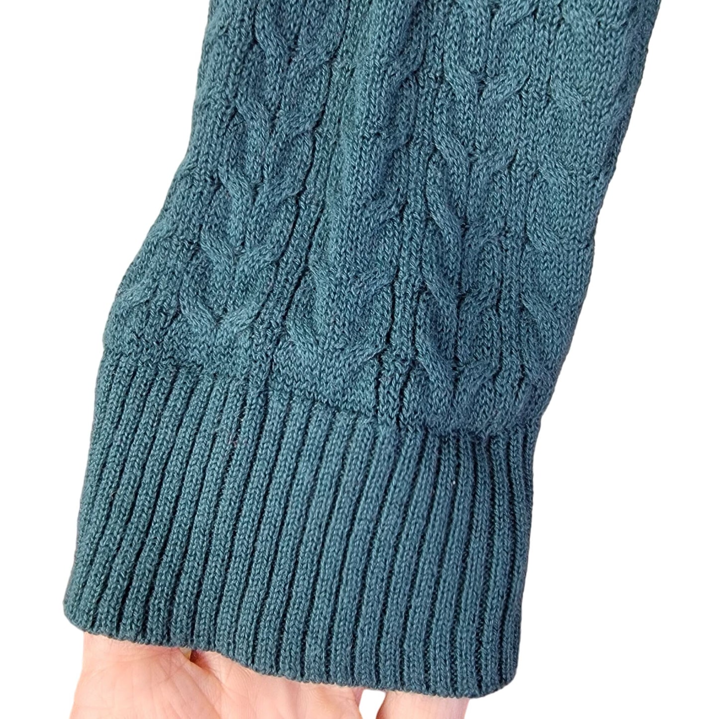 Green Vintage Y2K Cable Knit Sweater Women Plus 1X