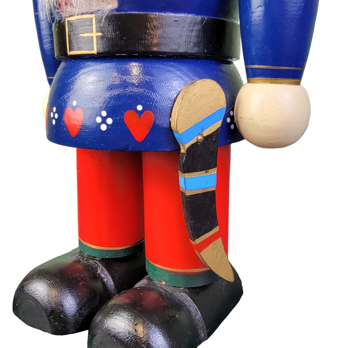 Vintage 90s 14 Inch Patriotic Nutcracker Wood Christmas Red Blue