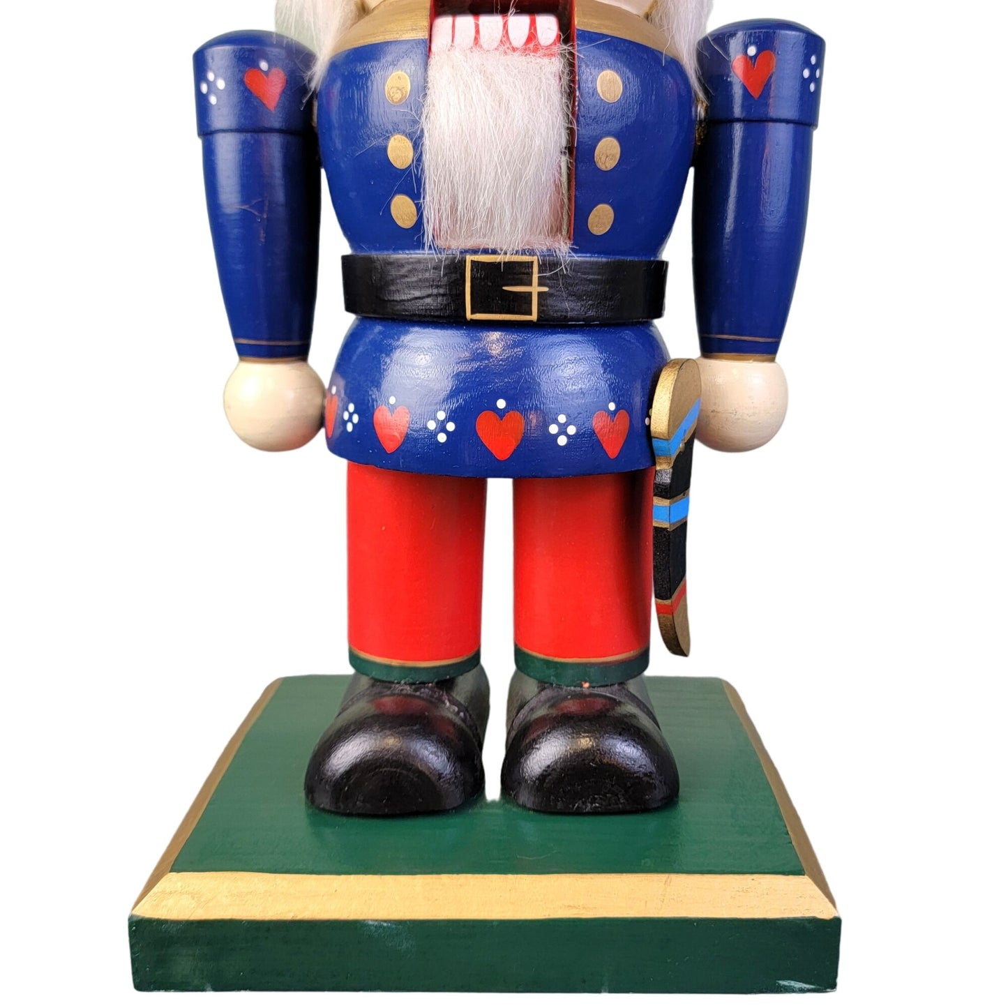 Vintage 90s 14 Inch Patriotic Nutcracker Wood Christmas Red Blue
