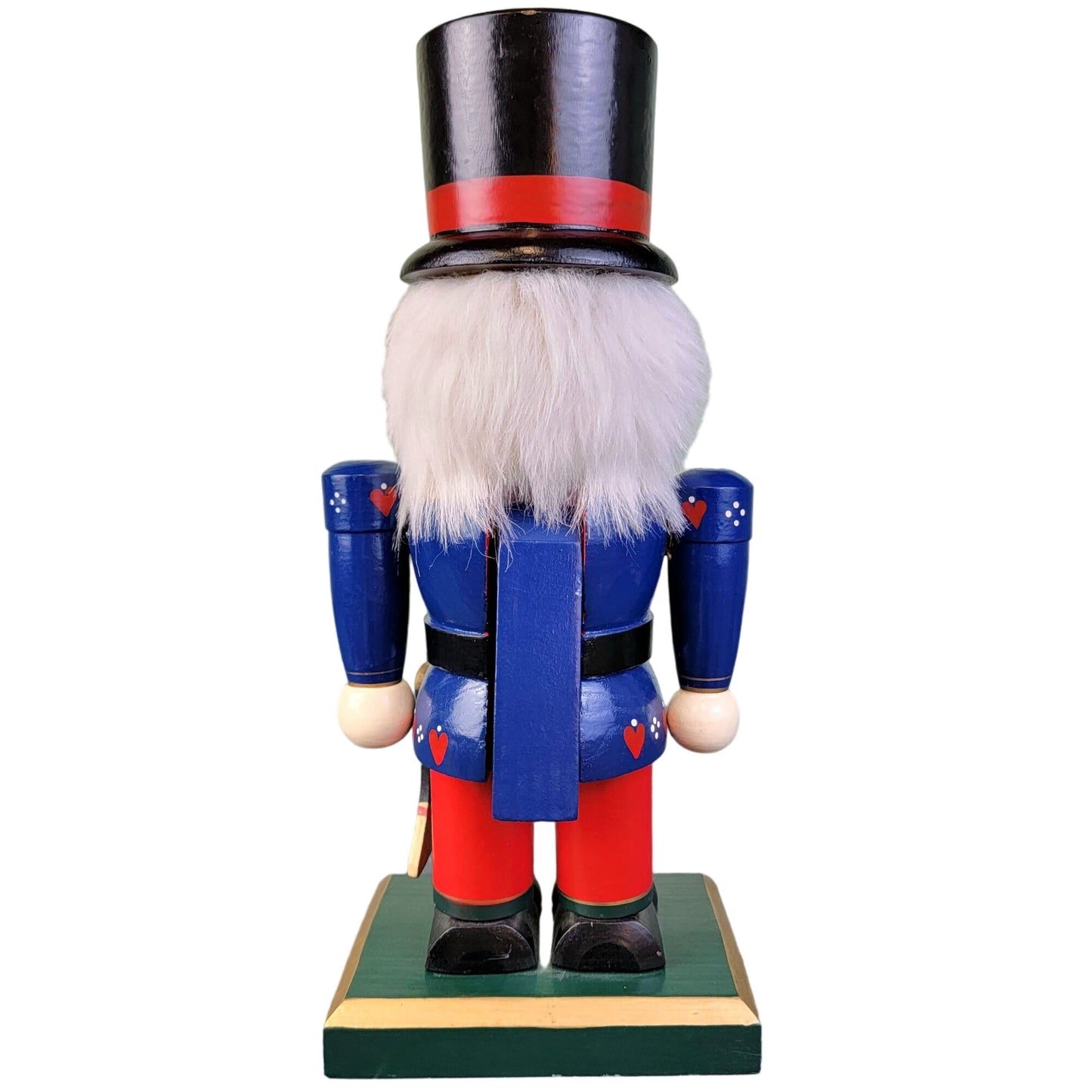 Vintage 90s 14 Inch Patriotic Nutcracker Wood Christmas Red Blue