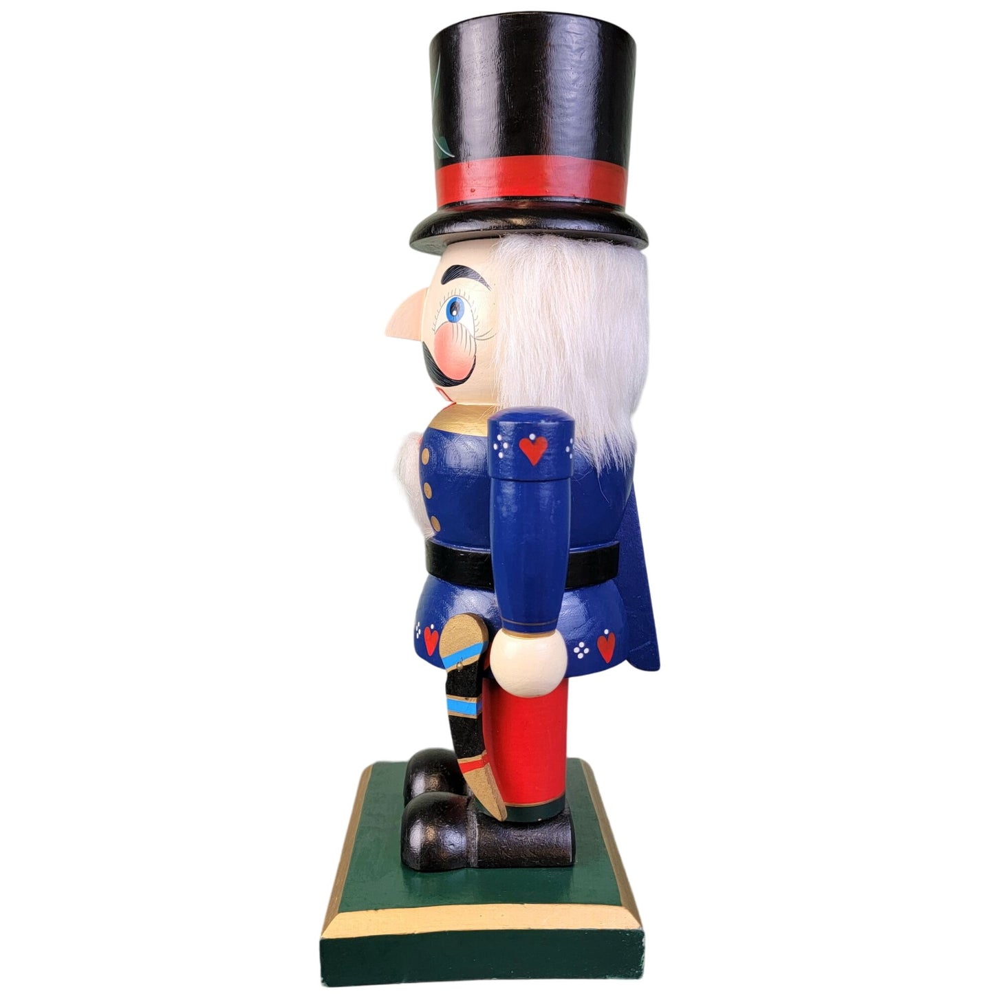 Vintage 90s 14 Inch Patriotic Nutcracker Wood Christmas Red Blue