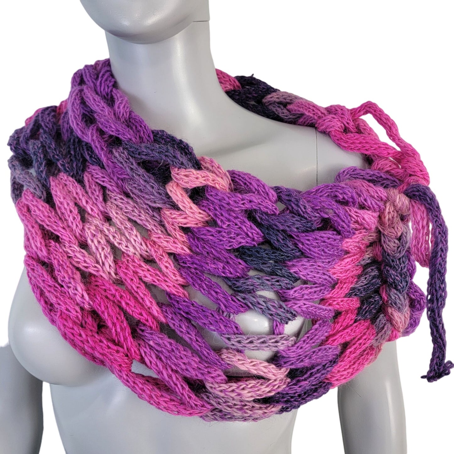 Chunky Cowl Wrap Scarf Women Winter Accessories Pink Purple