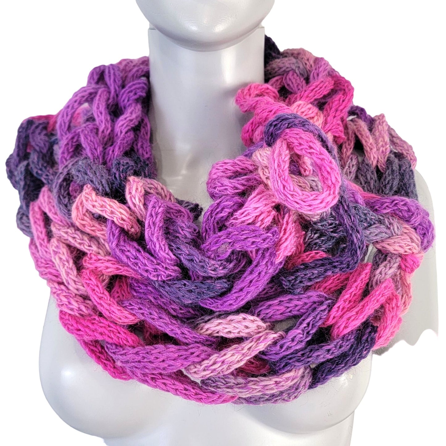 Chunky Cowl Wrap Scarf Women Winter Accessories Pink Purple