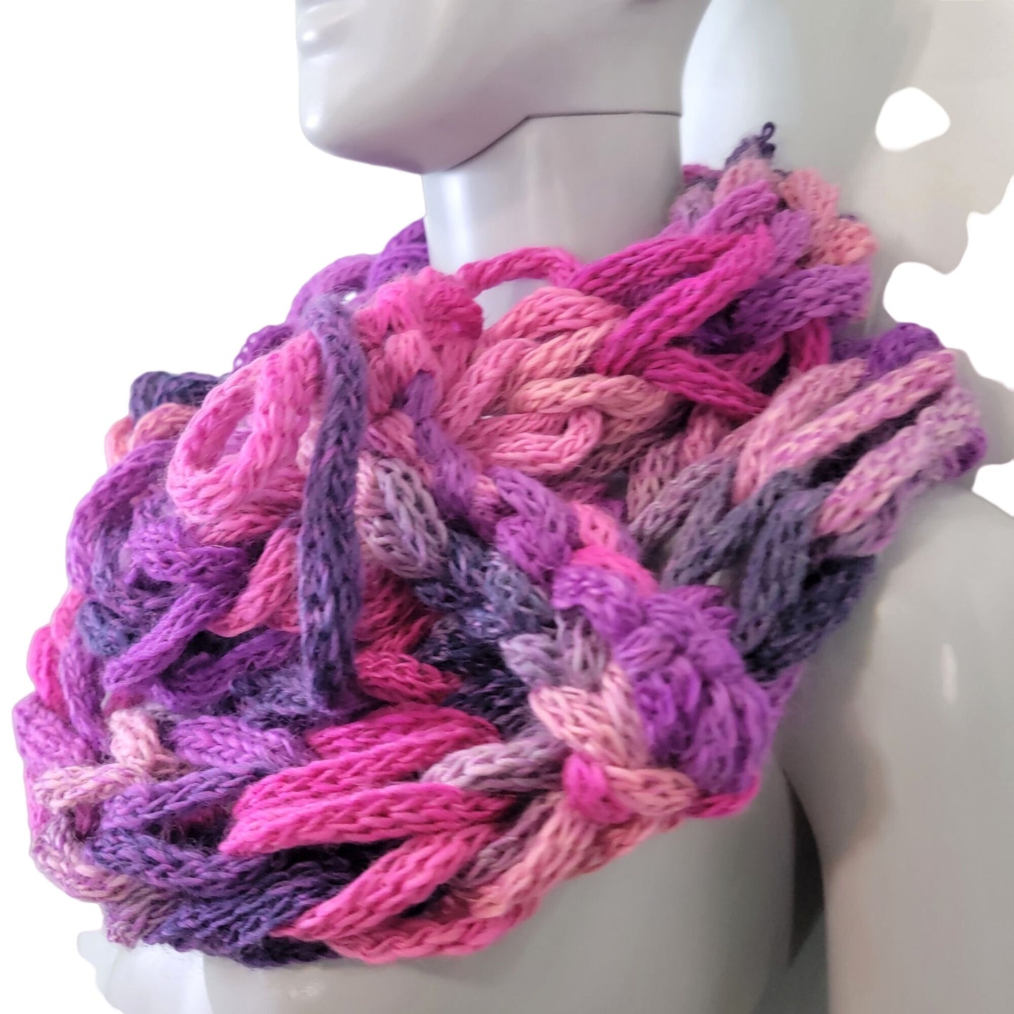 Chunky Cowl Wrap Scarf Women Winter Accessories Pink Purple