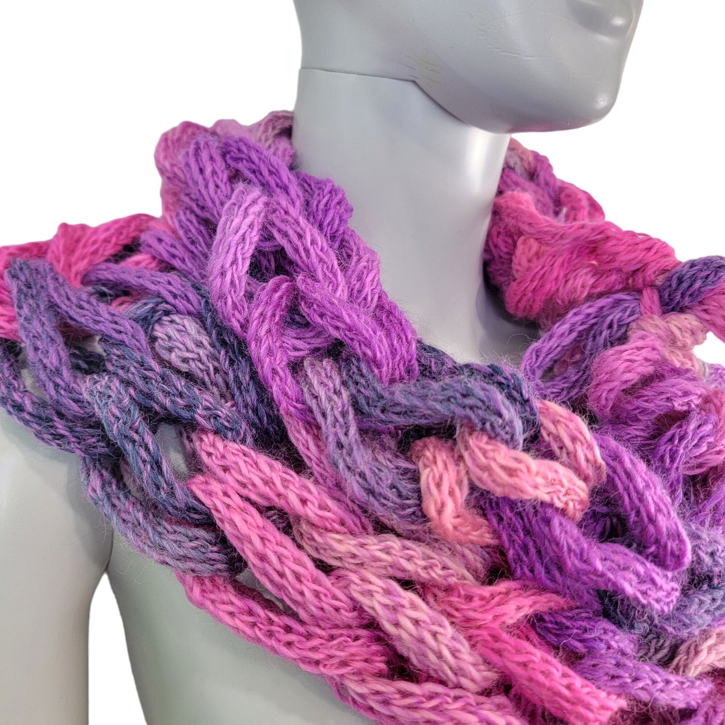 Chunky Cowl Wrap Scarf Women Winter Accessories Pink Purple
