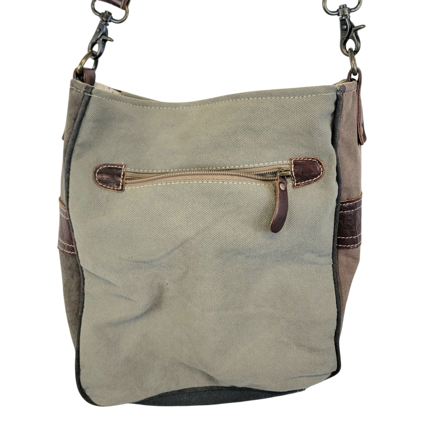 Myra Bag Cowhide Leather Western Purse Crossbody Handbag Women Brown Gray Cowboy