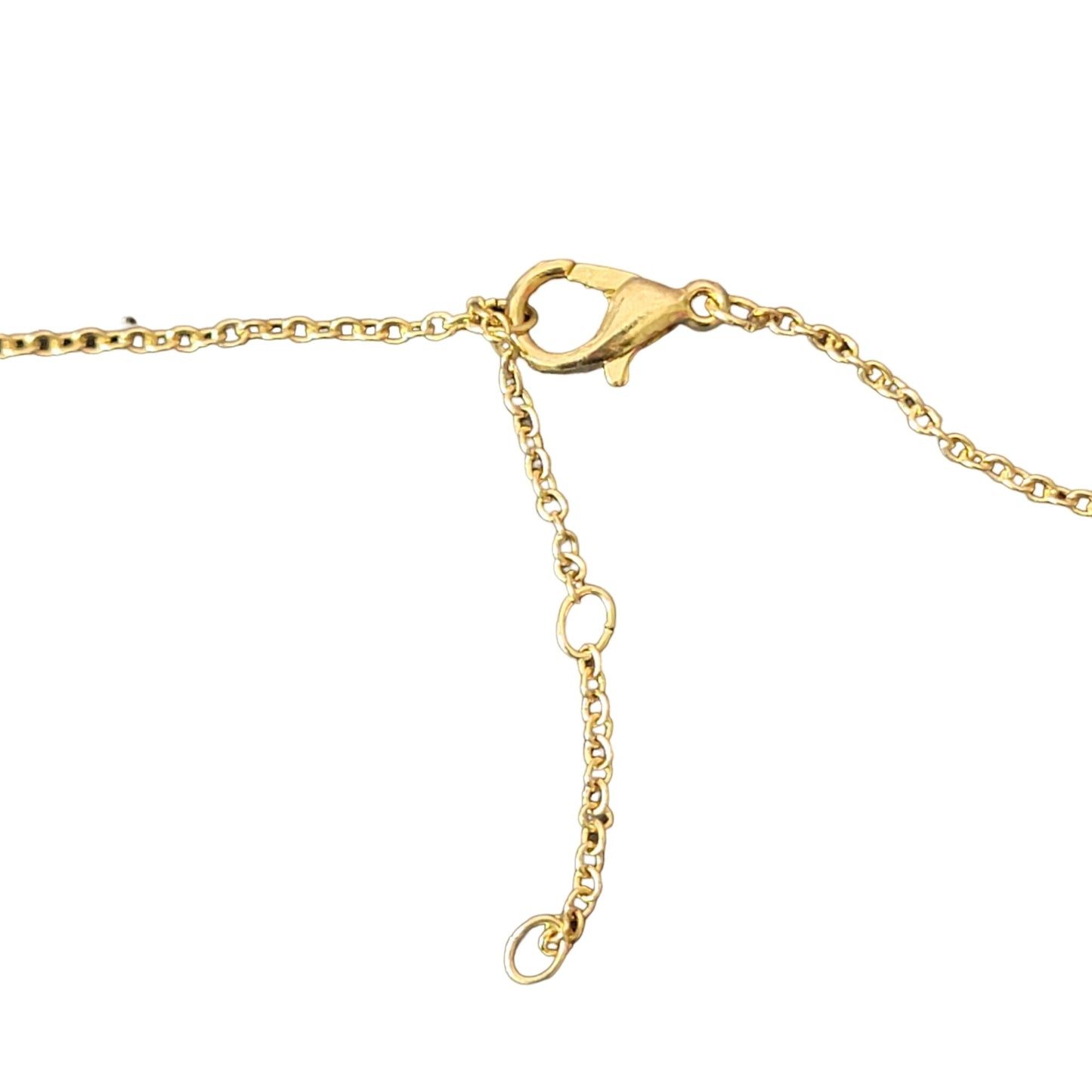 Rainbow Moon Circle Necklace Gold Tone Adjustable Chain Women Jewelry