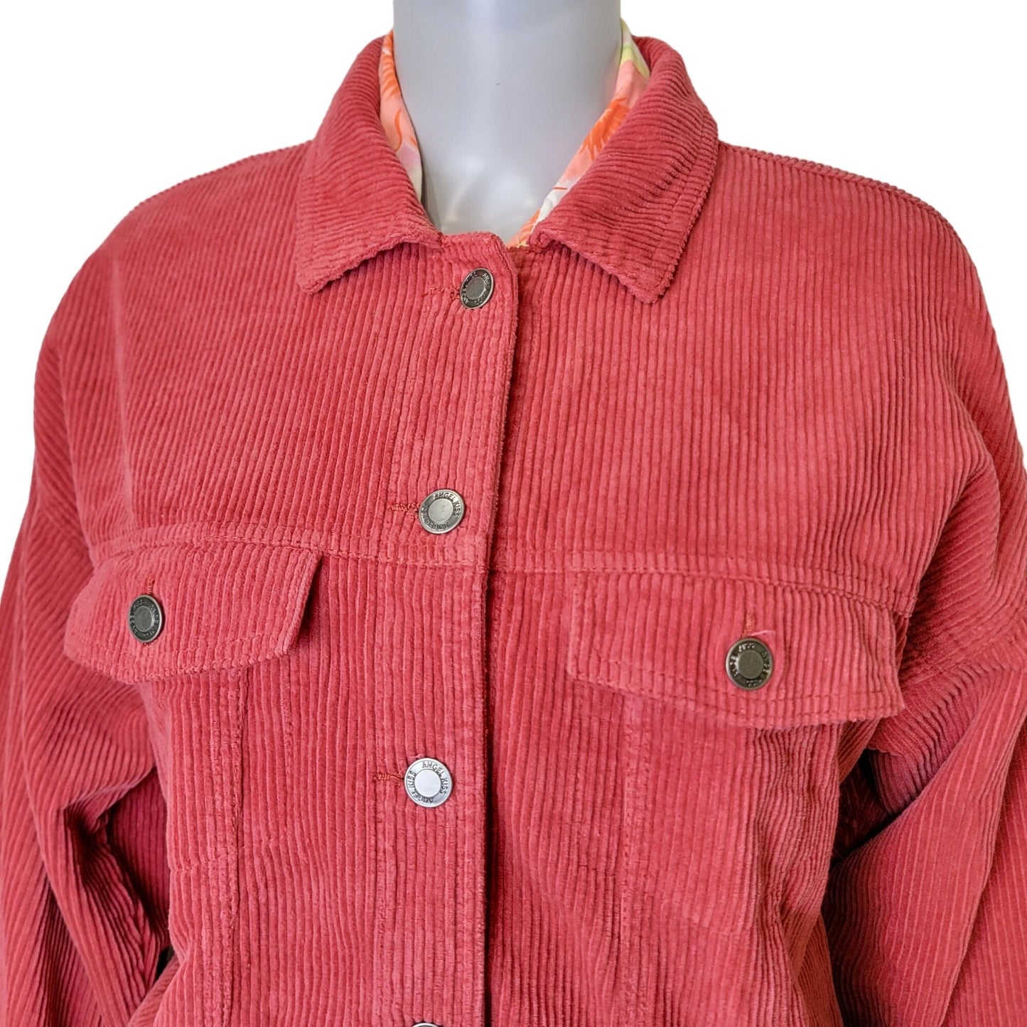 Angel Kiss Corduroy Jacket Women Medium Pink