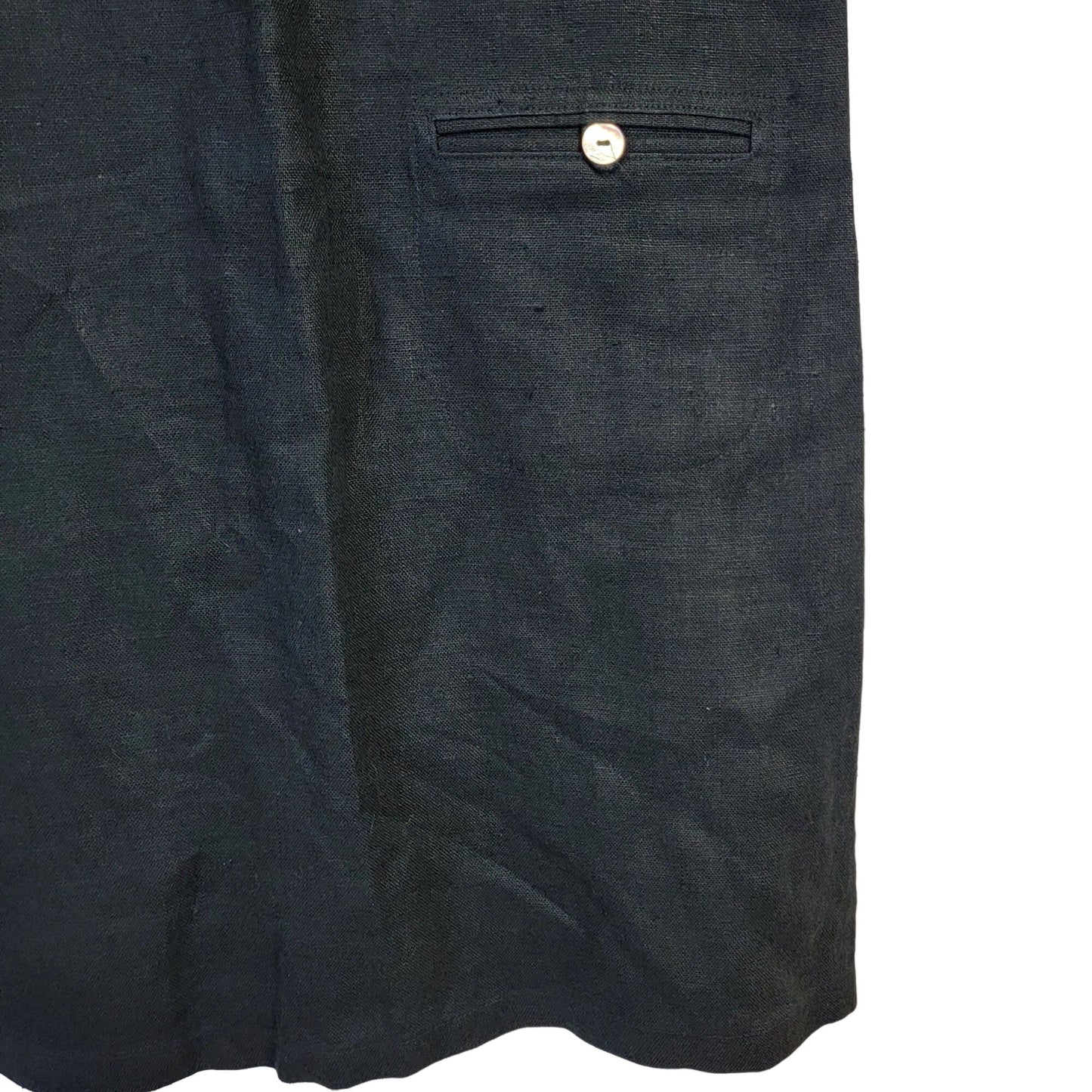 Talbots Vintage 90s Linen Shift Dress Women 4 Black Knee Length