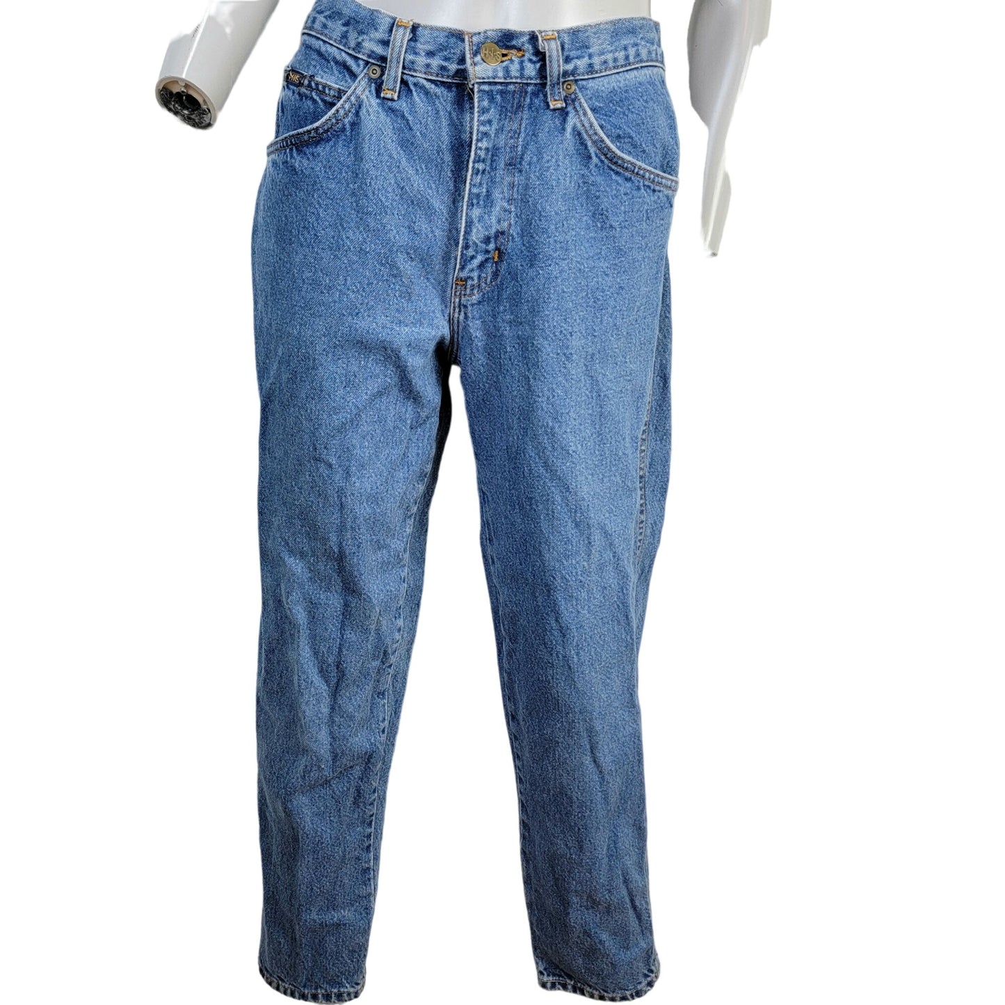 HIS Blue Jeans Women 32 x 30 Vintage 90s Relaxed Straight Leg Denim High Rise 10
