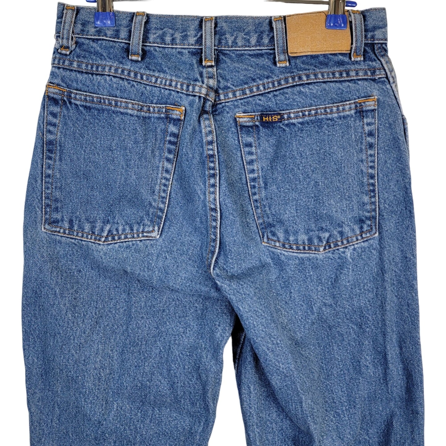 HIS Blue Jeans Women 32 x 30 Vintage 90s Relaxed Straight Leg Denim High Rise 10