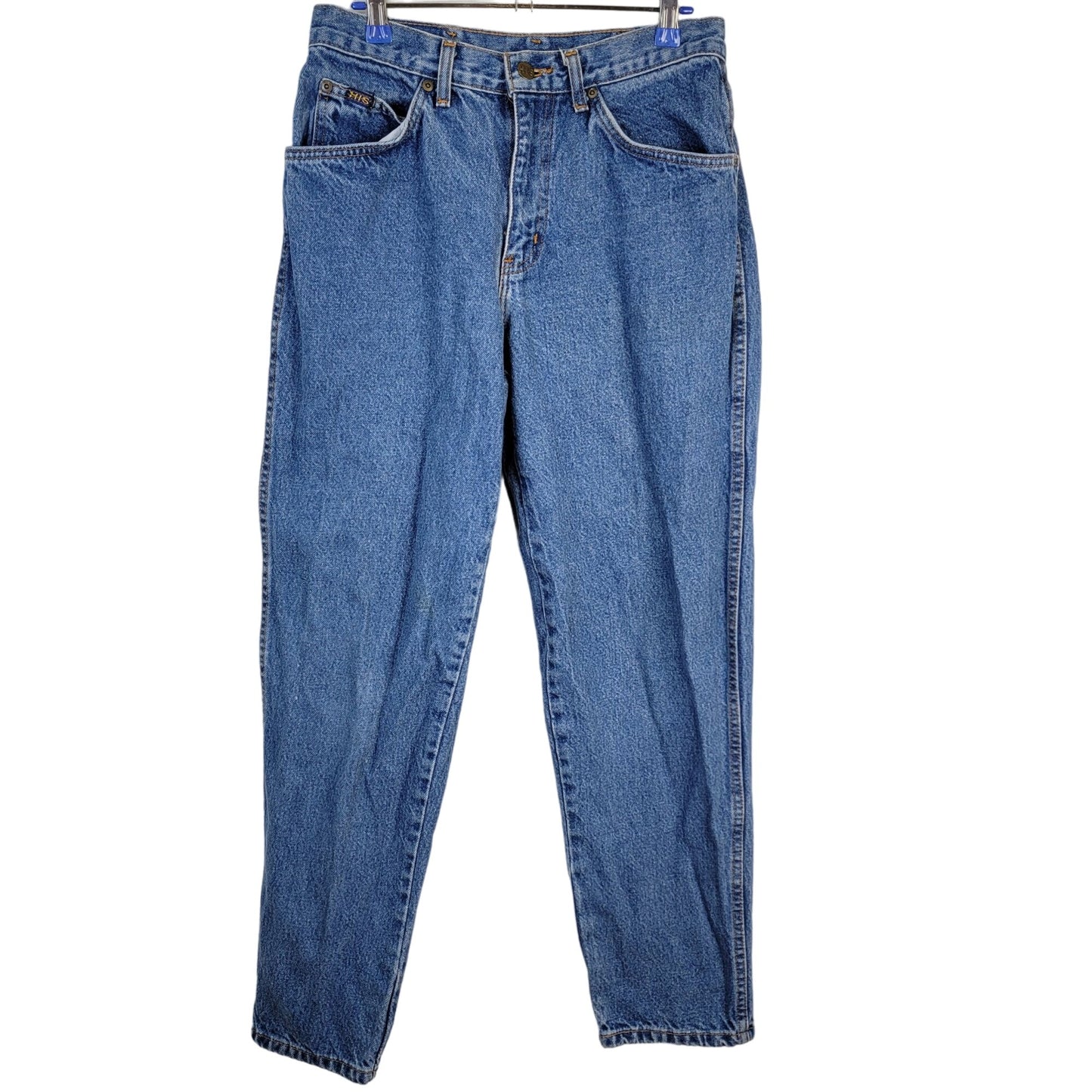HIS Blue Jeans Women 32 x 30 Vintage 90s Relaxed Straight Leg Denim High Rise 10
